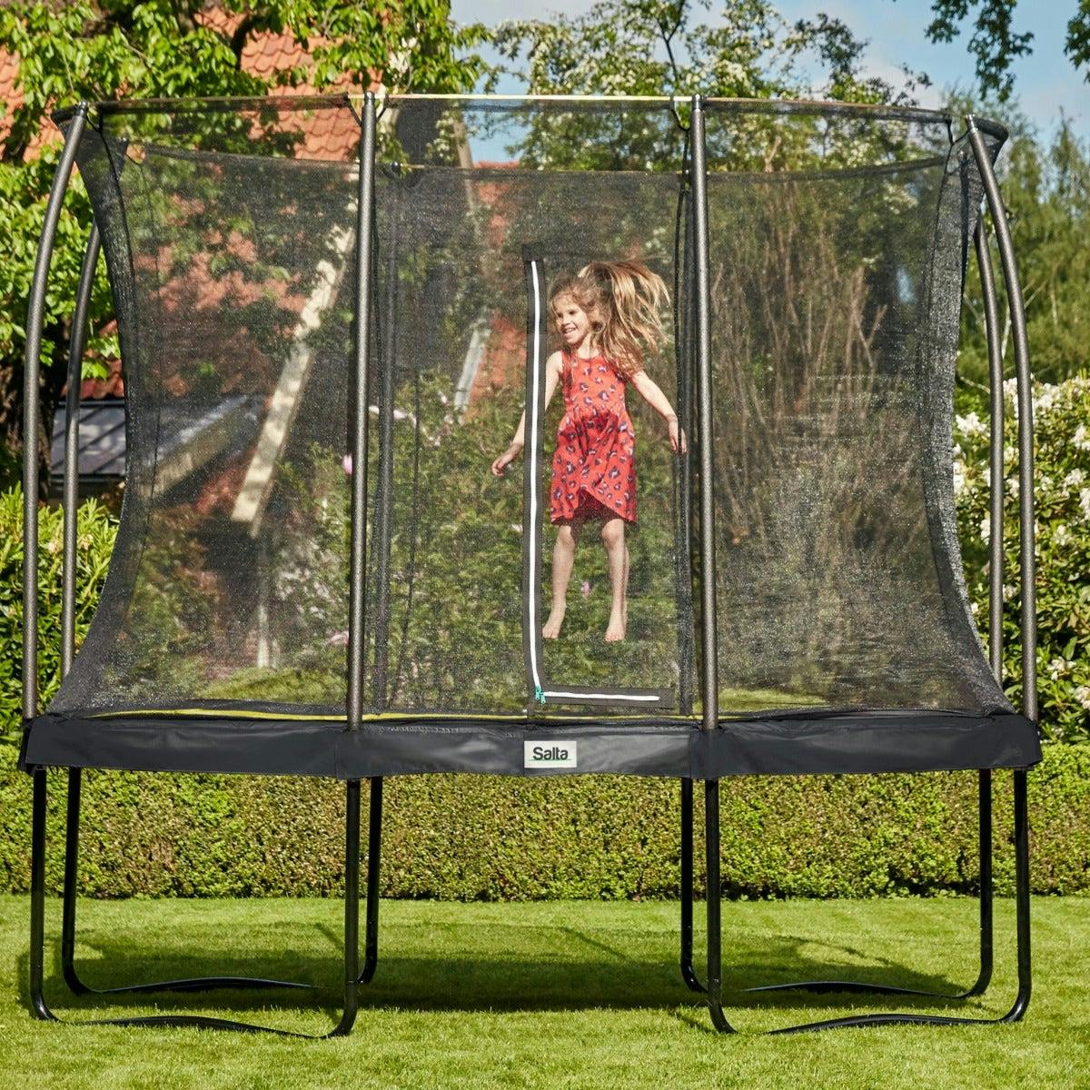 Salta Black 12Ft X 8Ft Rectangular Comfort Edition Trampoline With Enclosure