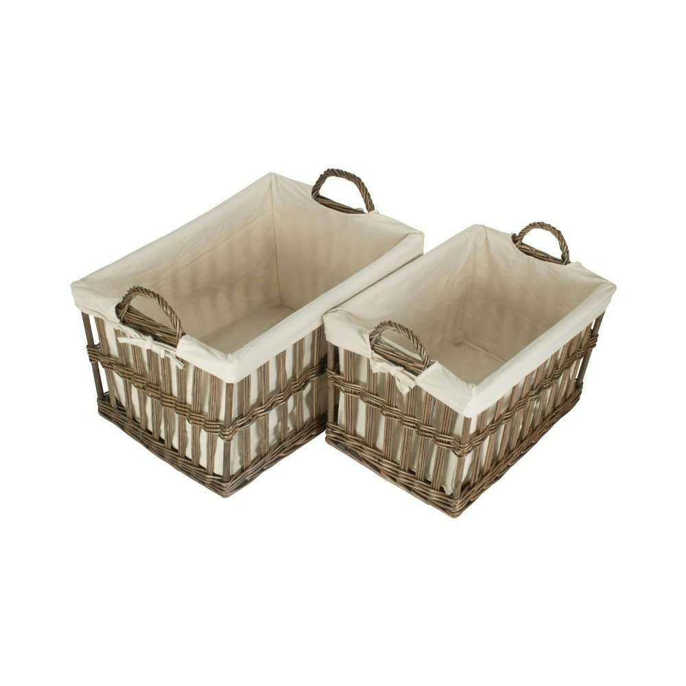 Red Hamper Set Of 2 Malmo Openwork Laundry Storage Basket