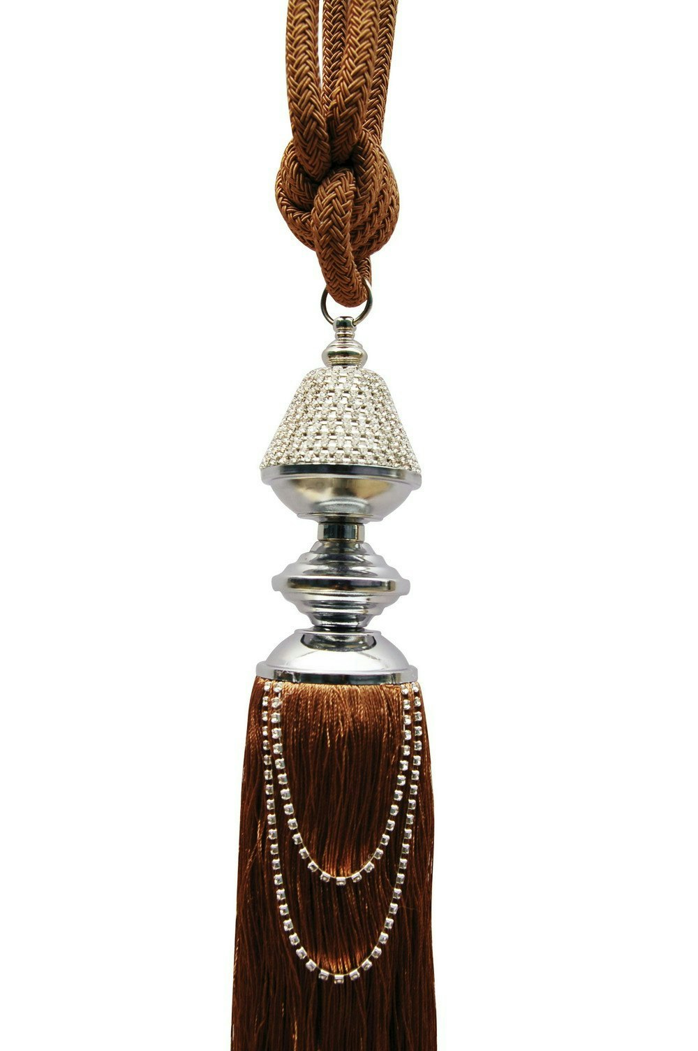 Intimates Light Diamante Rope Tassel Curtain Tie Back - Latte