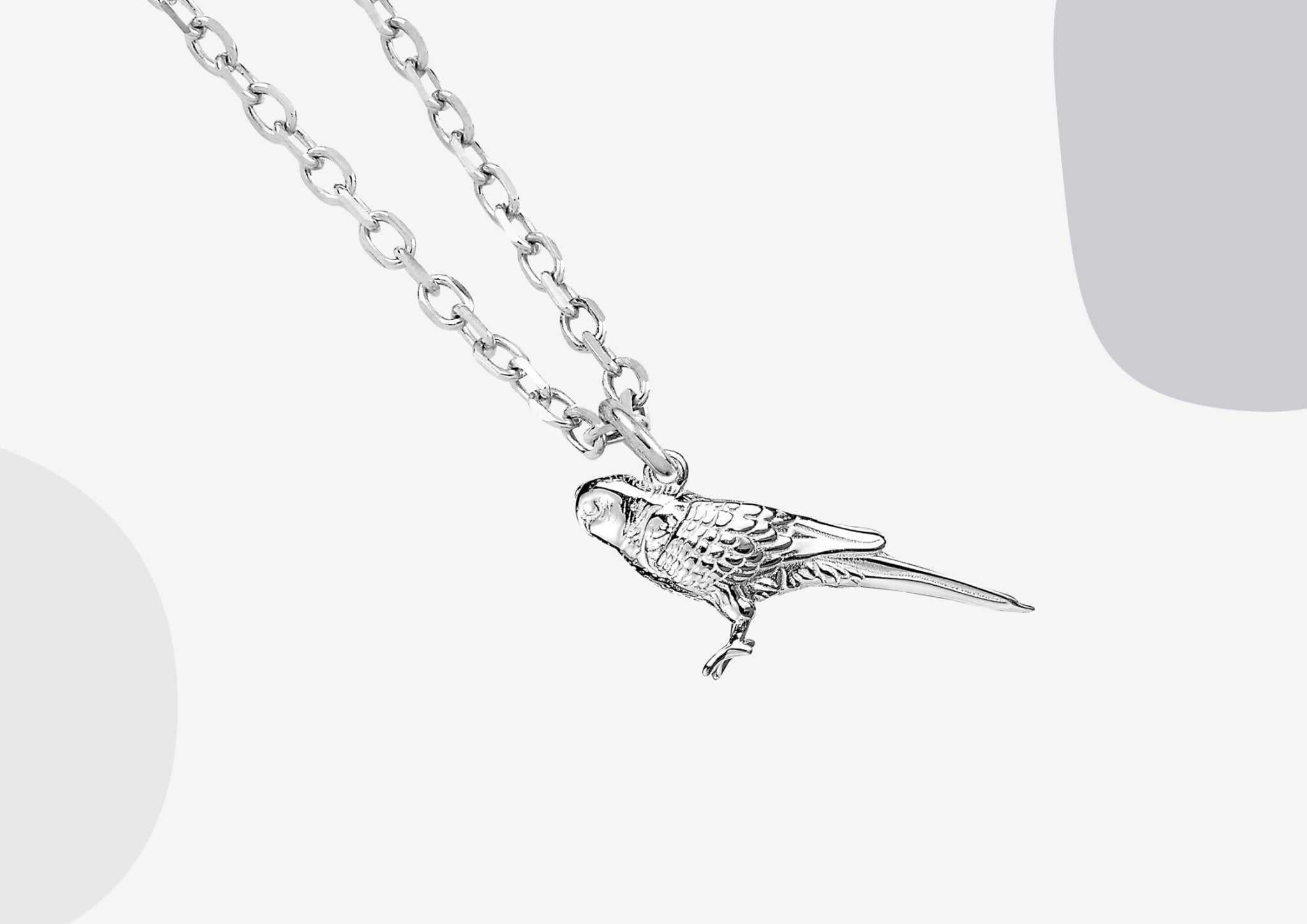 Mylee London Silver Budgie Necklace - Personalised - Yes