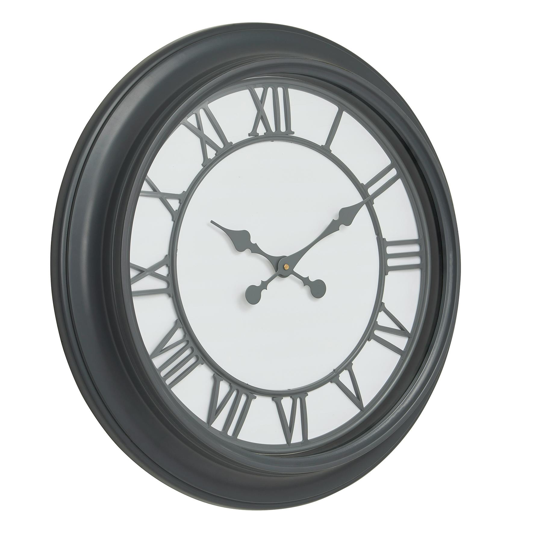 Rackhams Grey Louie Wall Clock - One Size - 100% Mixed