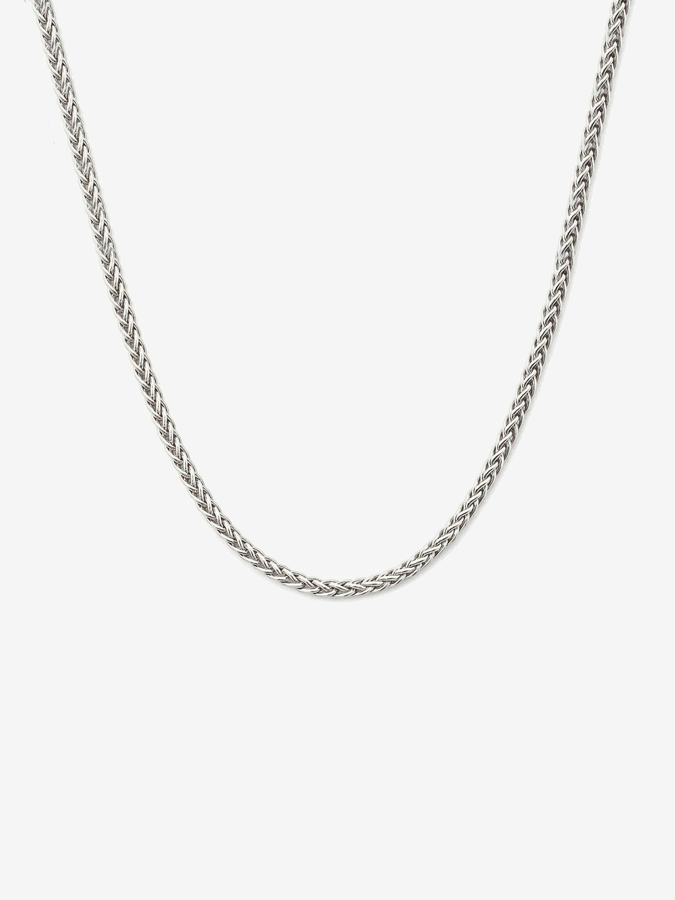 Muchv Men's Silver Twisted Chain Necklace - 60Cm - 2Mm