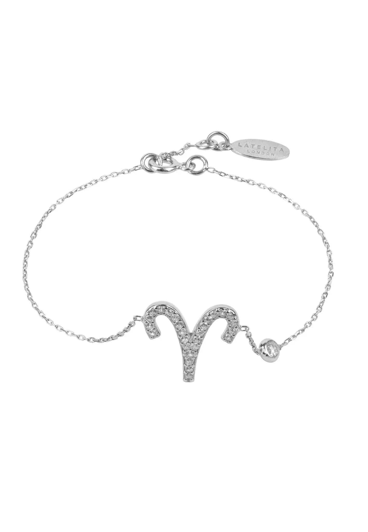 Latelita Silver Zodiac Horoscope Star Sign Bracelet Aries