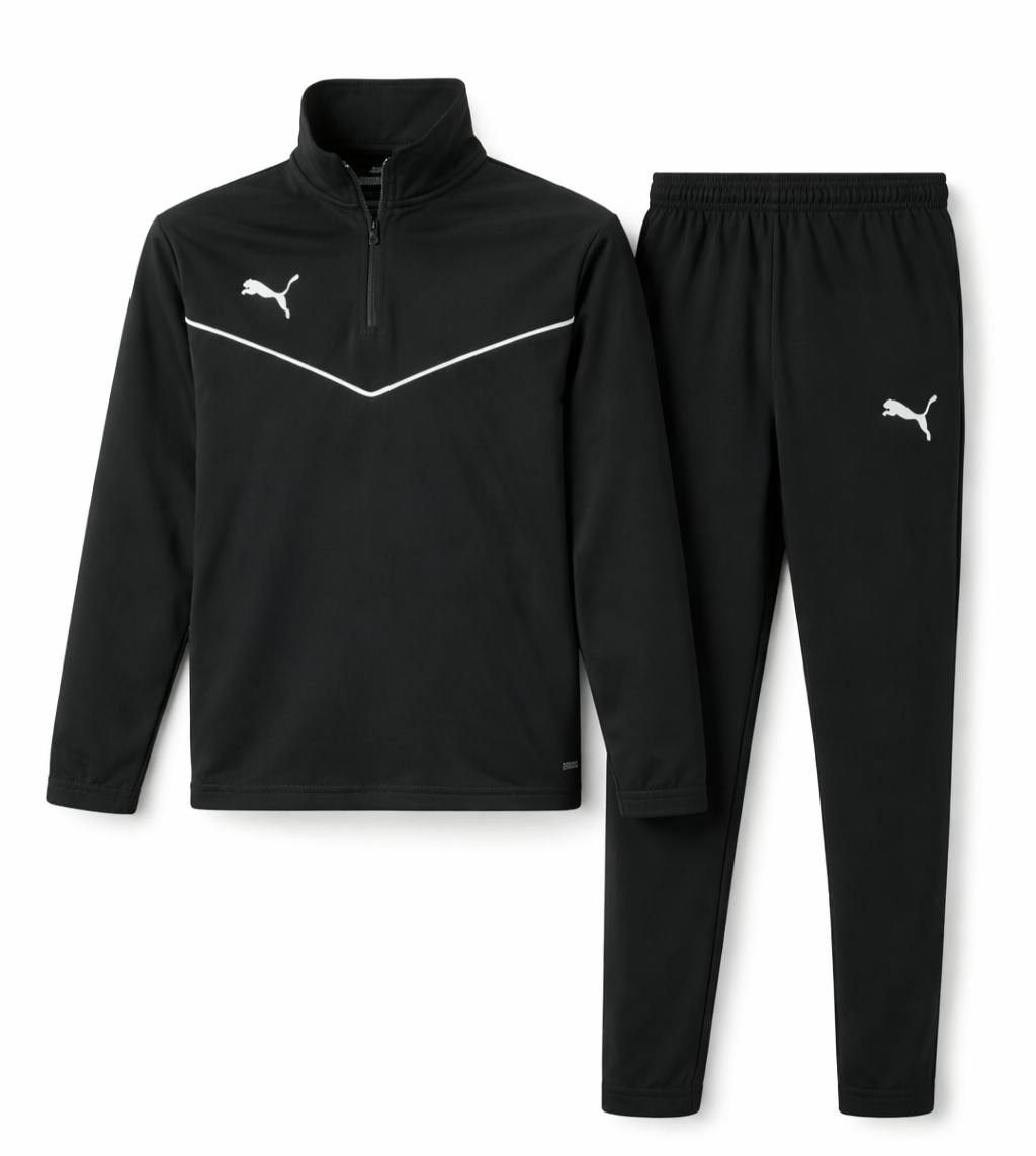Puma Boys Black / Girls Teamrise 1/4 Zip Full Tracksuit - 164 13-14 Years