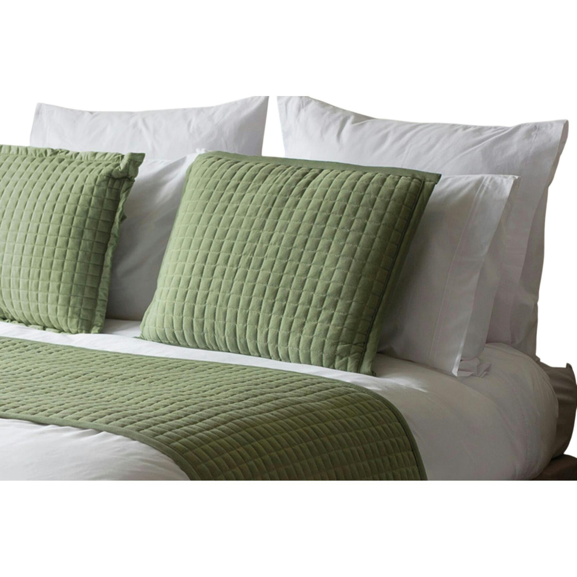 Rackhams Crompton Filled Cushion - Sage - One Size - Sage - 60% Cotton/40% Polyester