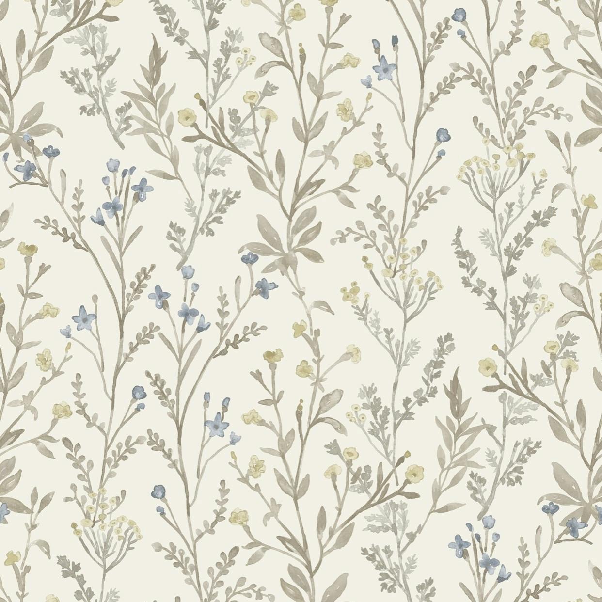 Grandeco Ivory/Yellow Boutique Spring Leaf Pvc-Free Eco Wallpaper,