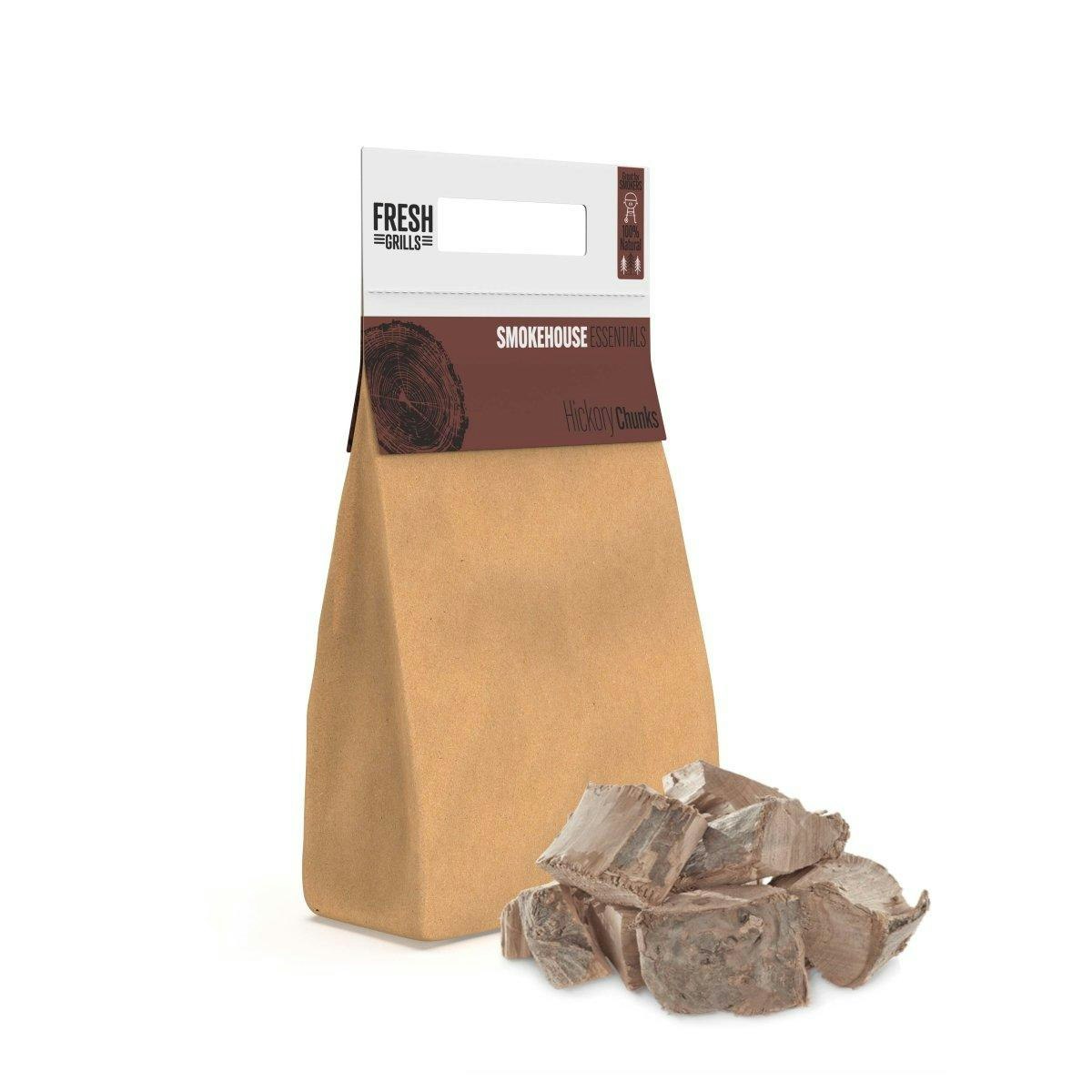 Rackhams Wood Chunks For Bbq Grill, Wood Fired Pizza Oven, Kamado And Outdoor Smokers - 1.5 Kg - 1.5Kg (5Ltr) - Hickory