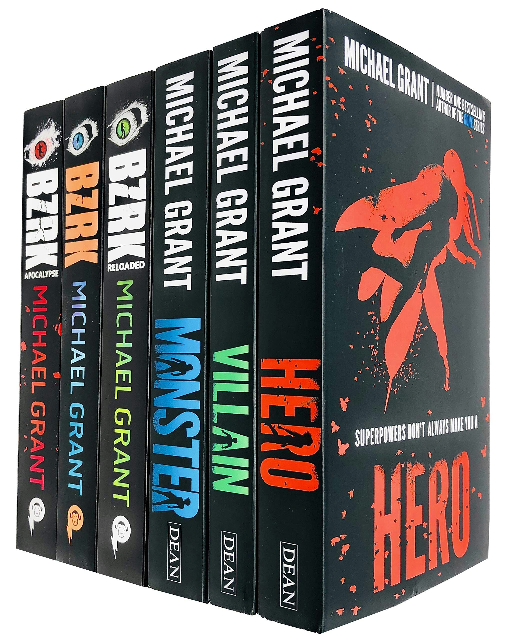 Various Publishers Michael Grant 6 Books Collection Set (Bzrk Series -Bzrk, Reloaded, Apocalypse And Monster Series-Hero, Villain, Monster)