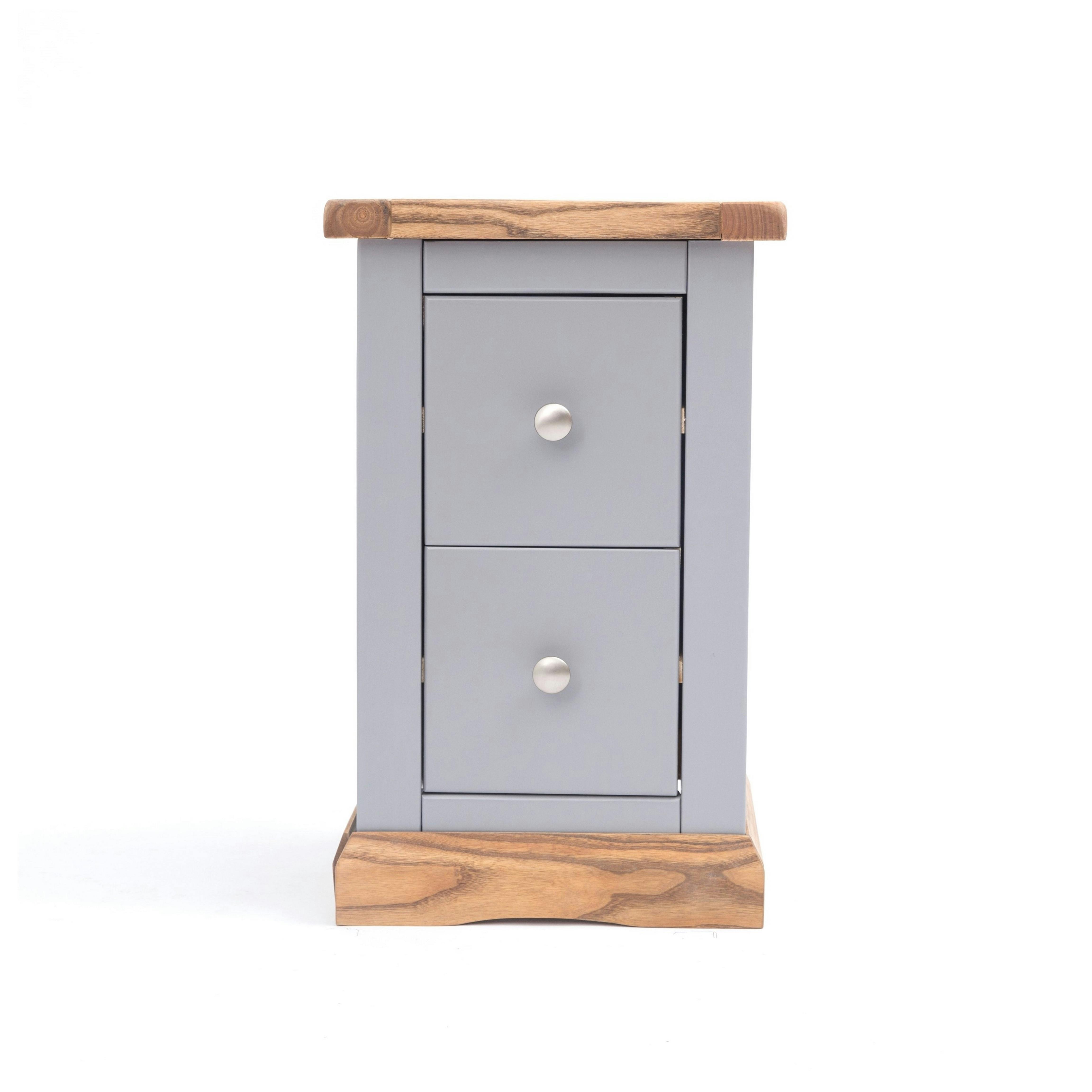 Rackhams Grey Biccari 2 Drawer Petite Bedside Table