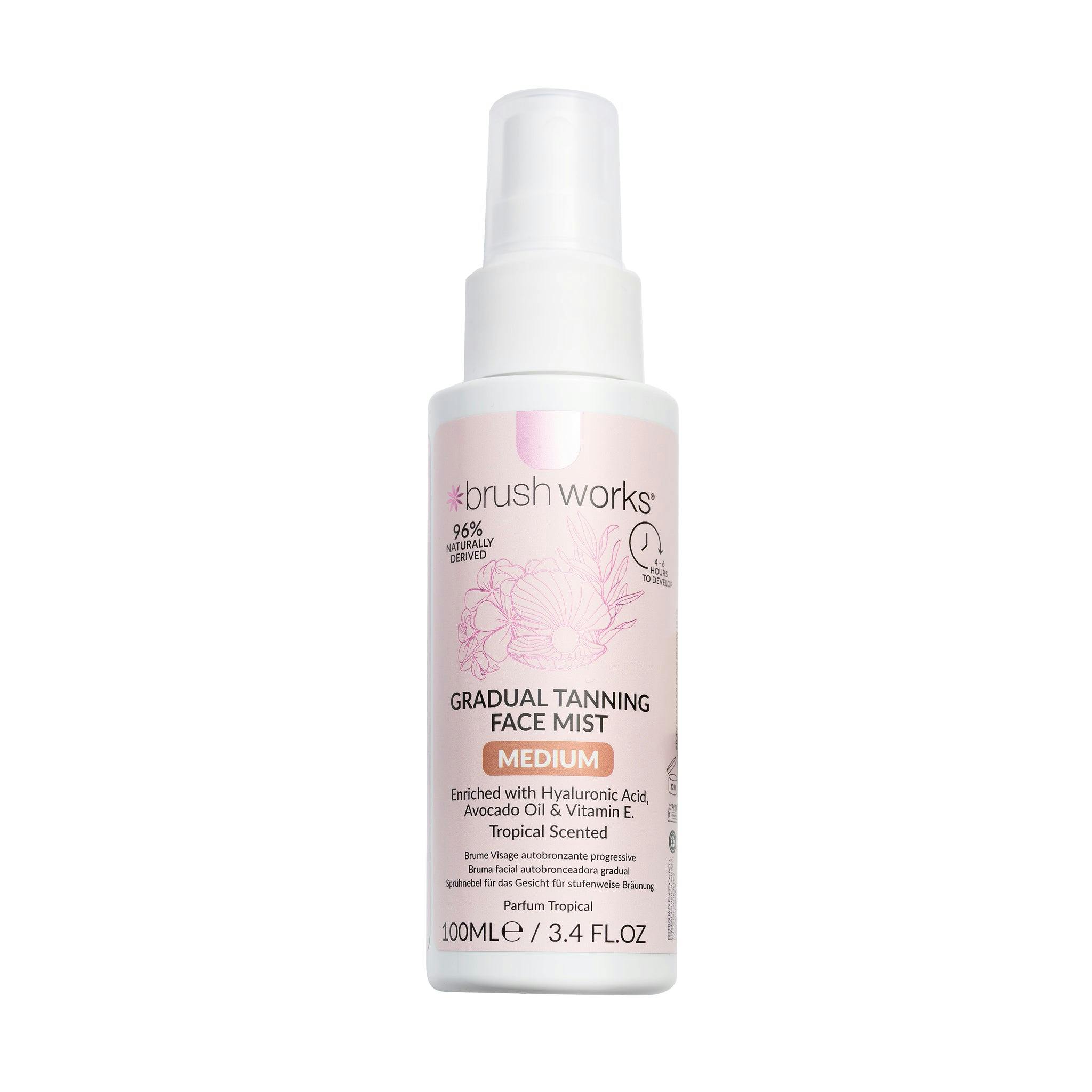 Brushworks Light Gradual Tanning Face Mist - Medium 100Ml