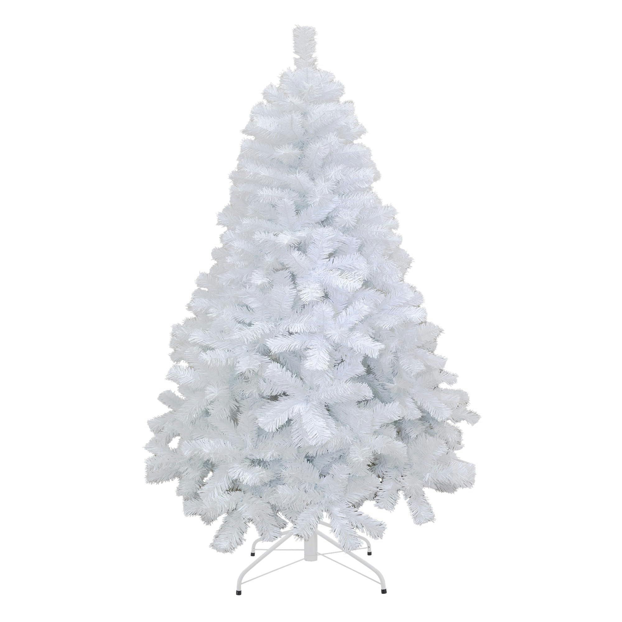 Shatchi White 4Ft To 12Ft Artificial Alaskan Pine Christmas Tree With Metal Stand - 5Ft - Pvc