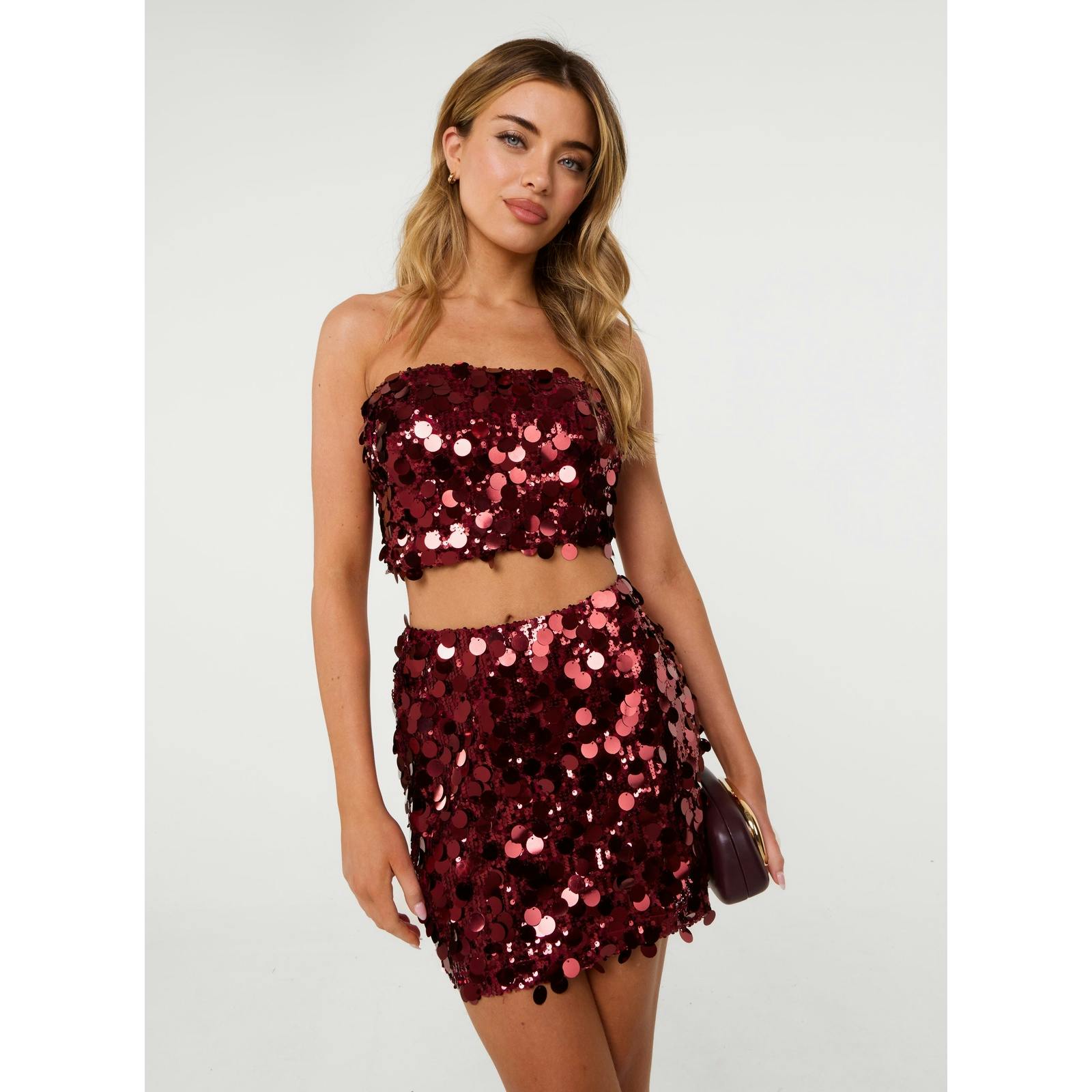 Pink Vanilla Pink/Dark/Red Vanilla Disc Sequin Cami Top - S
