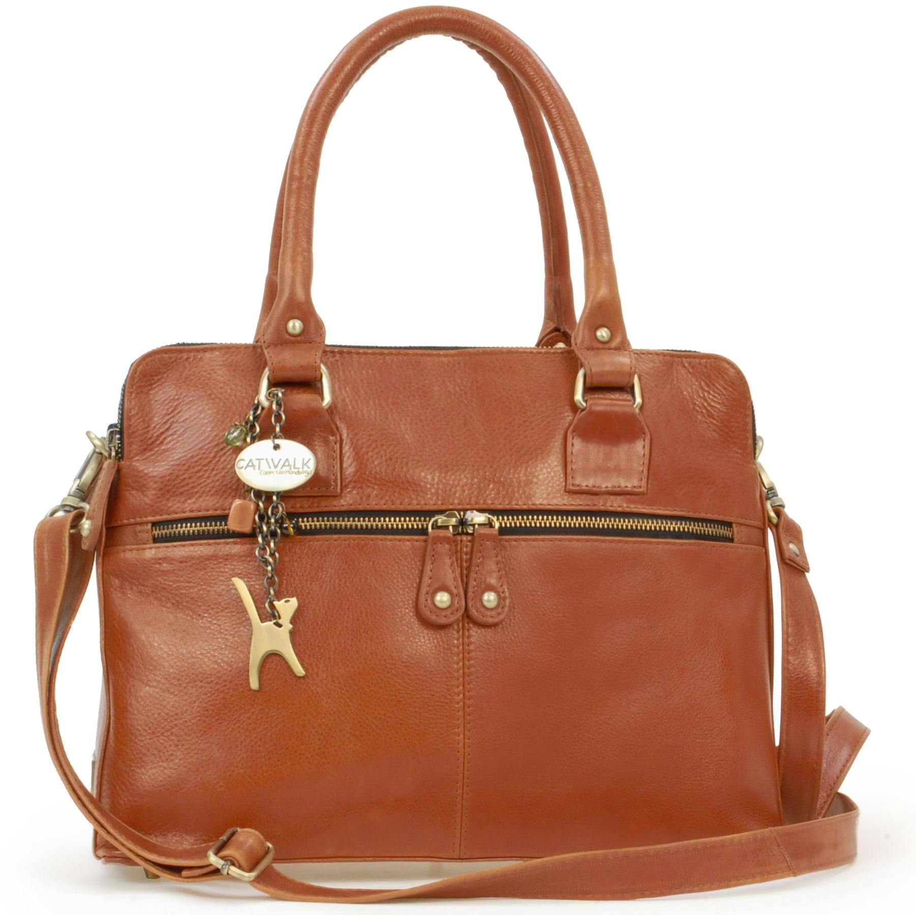 Catwalk Collection Handbags Grain/Light Victoria - Handbag - Tan