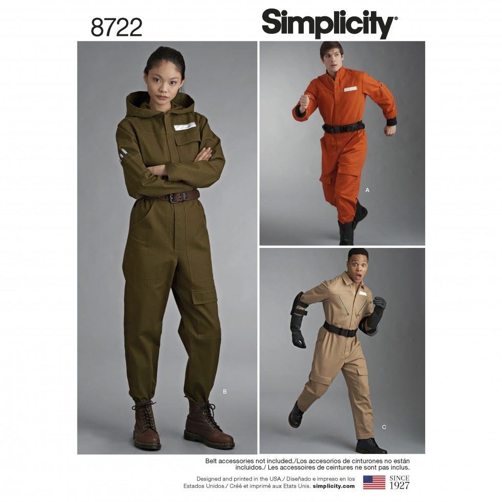 Simplicity Men's Sewing Pattern 8722, Costumes For Wo, Teenagers, A (Xs-S-M-L-Xl) - Intermediate - A (Xs-S-M-L-Xl)