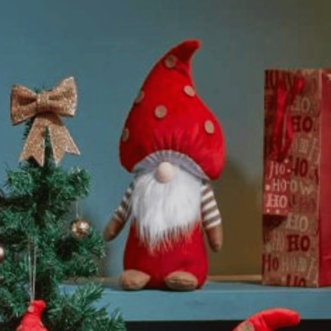 Samuel Alexander Red 60Cm Soft Festive Funghi Trumpet Christmas Mushroom Gonk Decoration