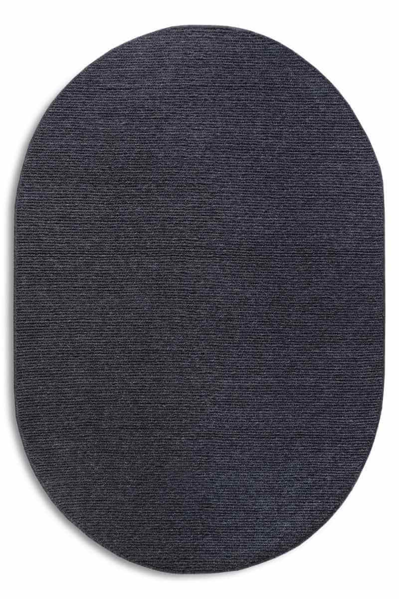 Villeroy & Boch Anthracite Wool Rug Francois - 160X130 Cm Oval