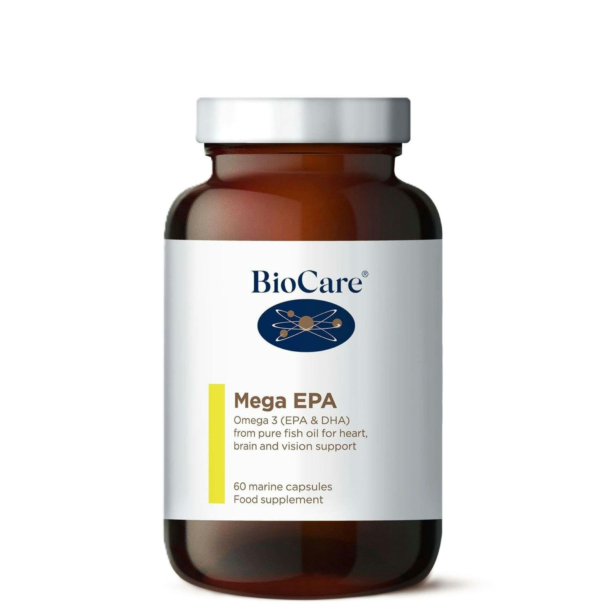 Biocare Orange Fish Oil Supplements Mega Epa Marine X 60 Capsules