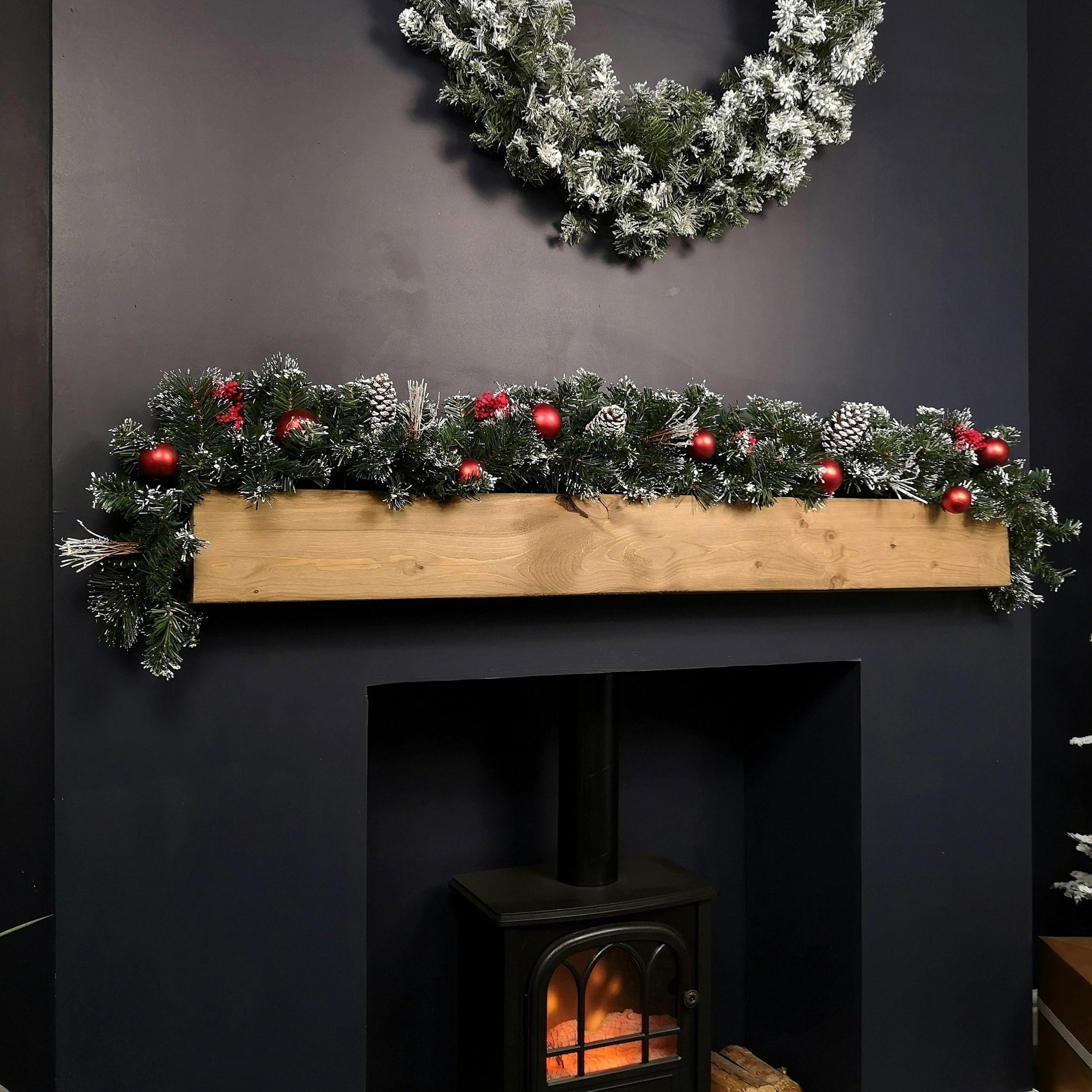 Rackhams Red Premier 180Cm (6Ft) Festive Dressed Christmas Garland With Bows And Baubles