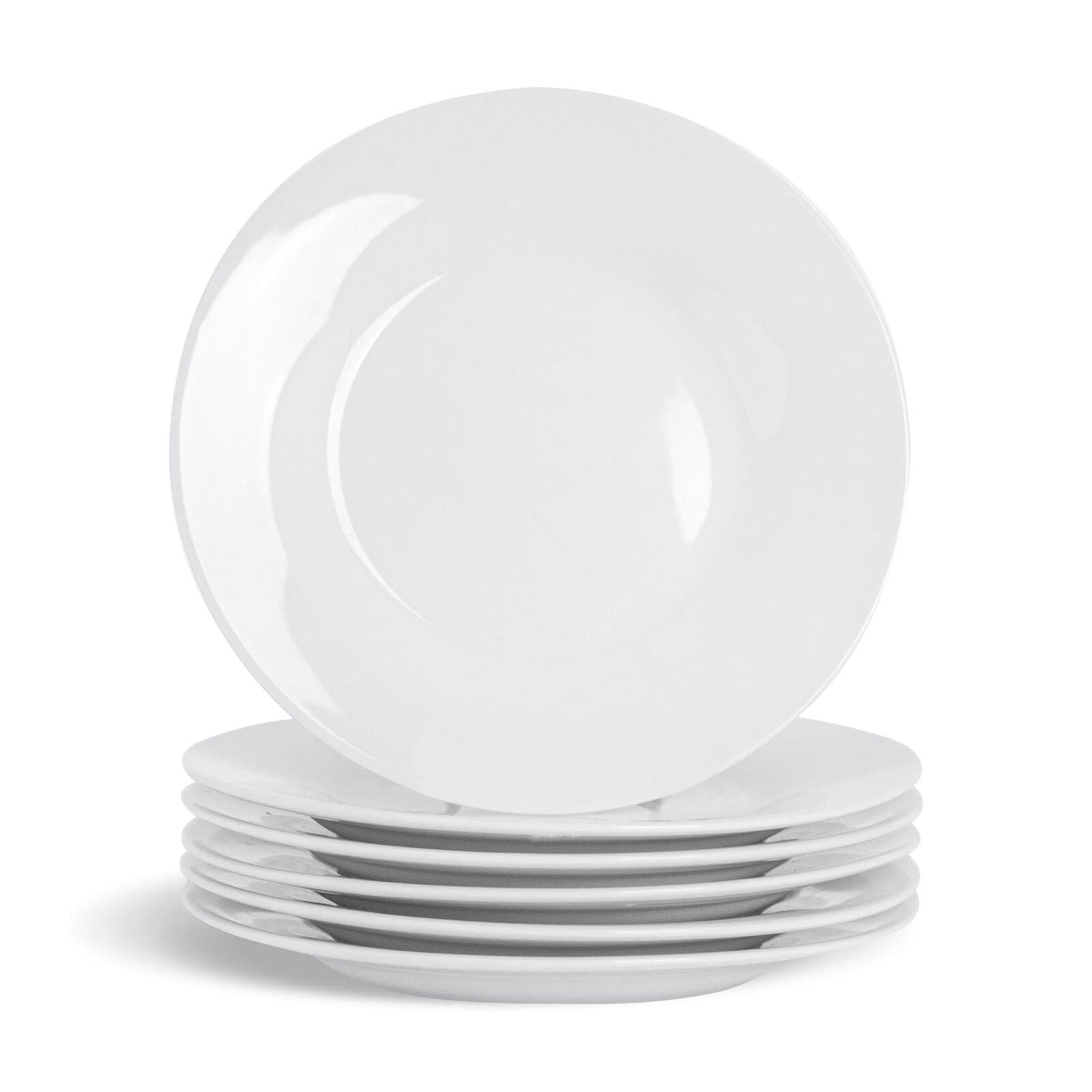 Glim & Glam White Dinner Plates Set 10.5” Porcelain 6Pc Set Rim - Porcelain