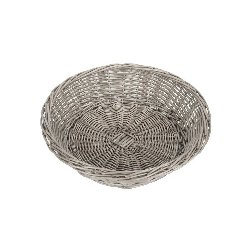 Rackhams Red Antique Wash Round Wicker Packing Tray