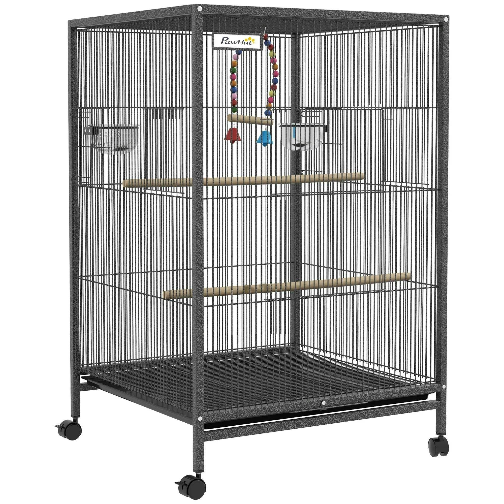 Pawhut Grey Budgie Cage Parrot Cage For Small Parrot, Budgie, Lovebird In - Image 6