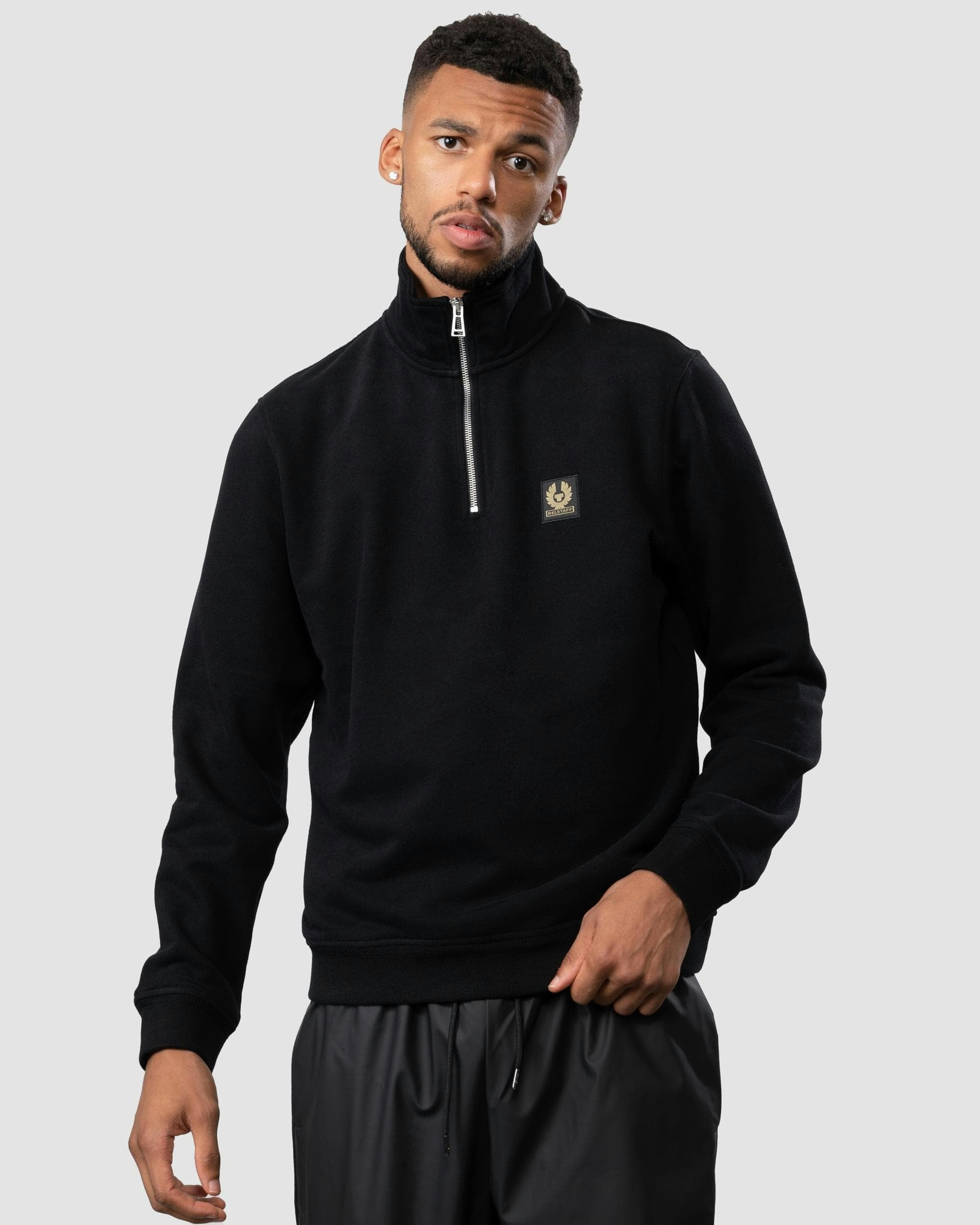 Belstaff Black Quarter Zip Sweatshirt - Xxl