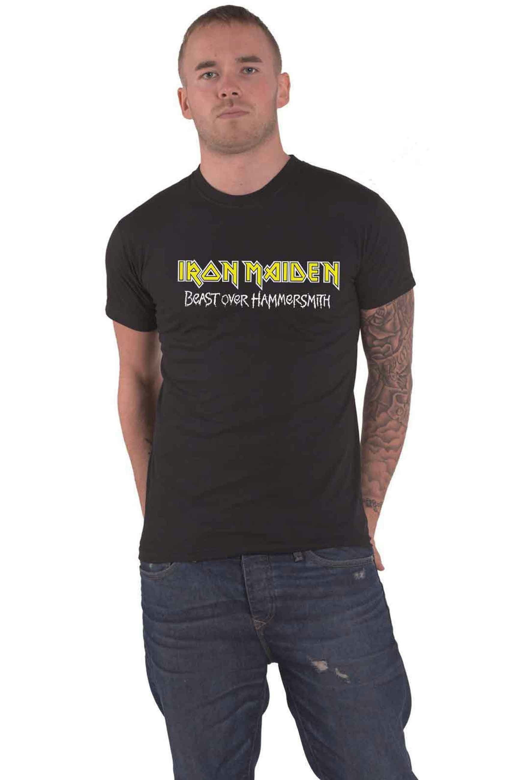 Paradiso Clothing Unisex Black Iron Maiden Beast Over Hammersmith Eddie And Devil T Shirt - Xxl