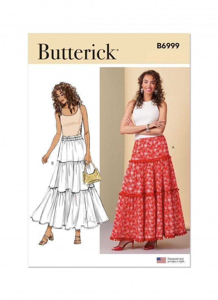 Butterick Women's Sewing Pattern 6999, Skirts For K5 (8-10-12-14-16) - Easy - Y5 (18-20-22-24-26)
