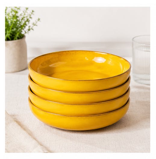 Rackhams Yellow Selena - Medium Bowls 18Cm - Set Of 4