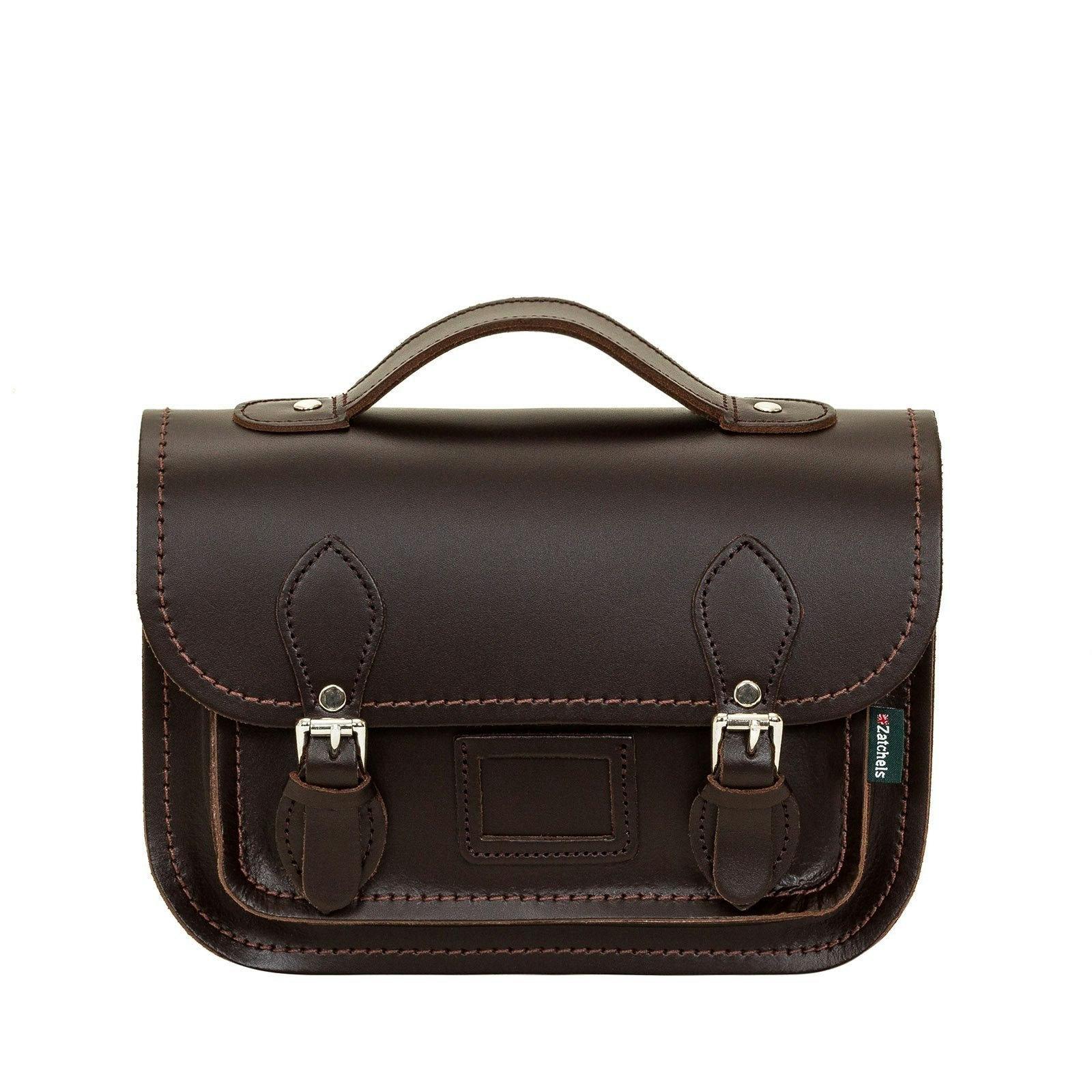 Zatchels Dark/Brown Leather Midi Satchel