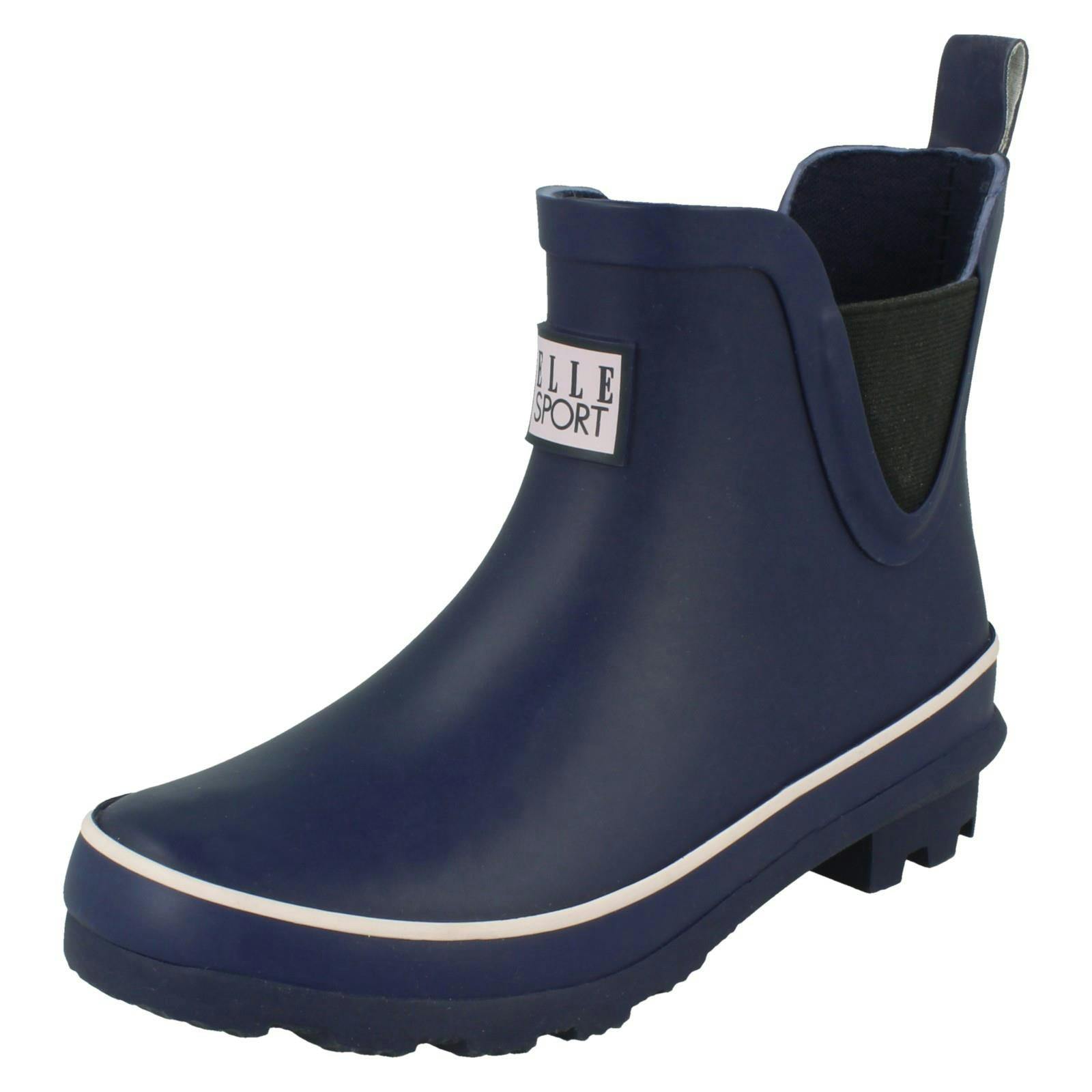 Elle Sport Girls Short Wellington Boots X1273 - Navy - Uk 13 Child