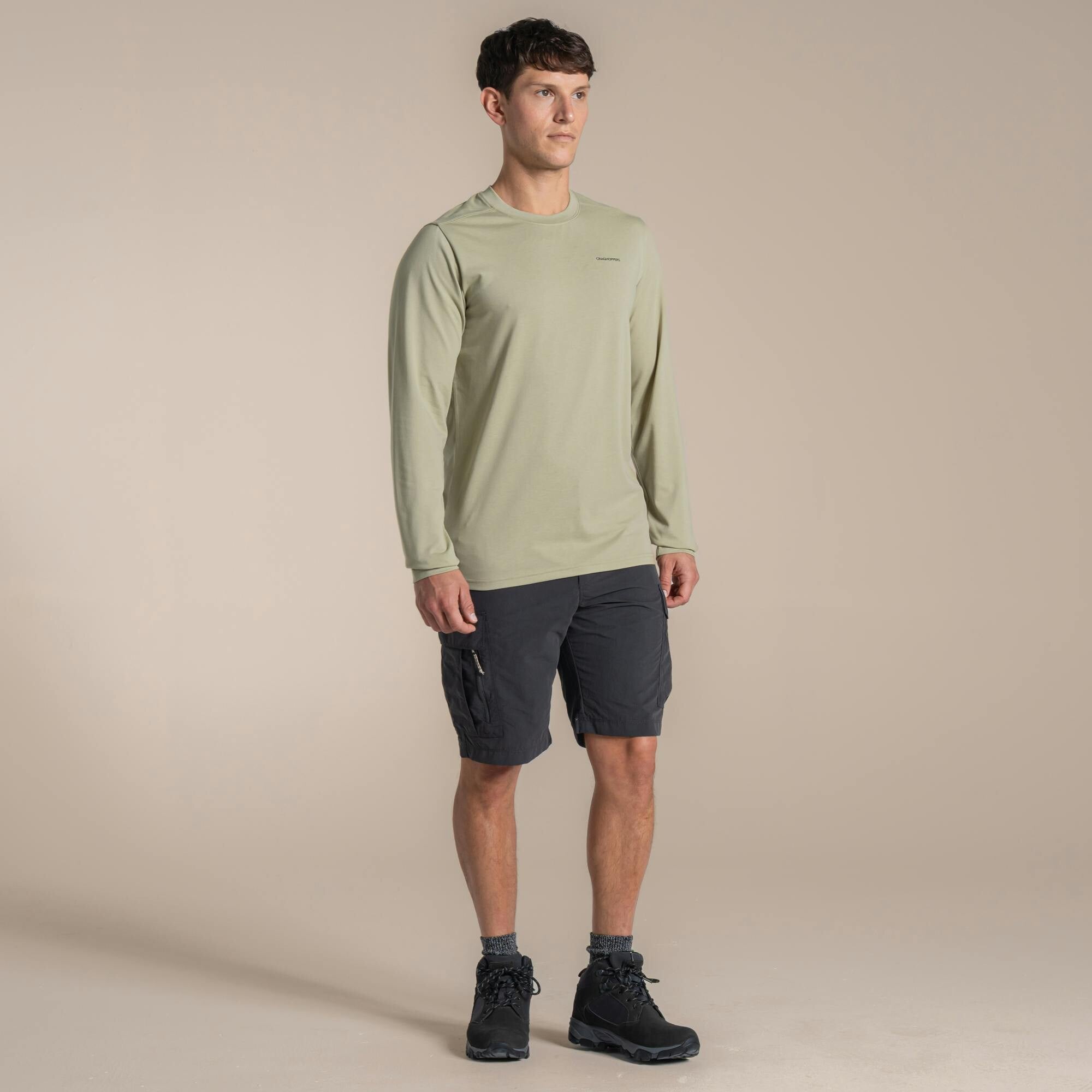 Craghoppers Men's Abel Nosilife Long-Sleeved T-Shirt - Bayleaf - S - Bayleaf - 74% Recycled Polyester/22% Cotton/4% Elastane