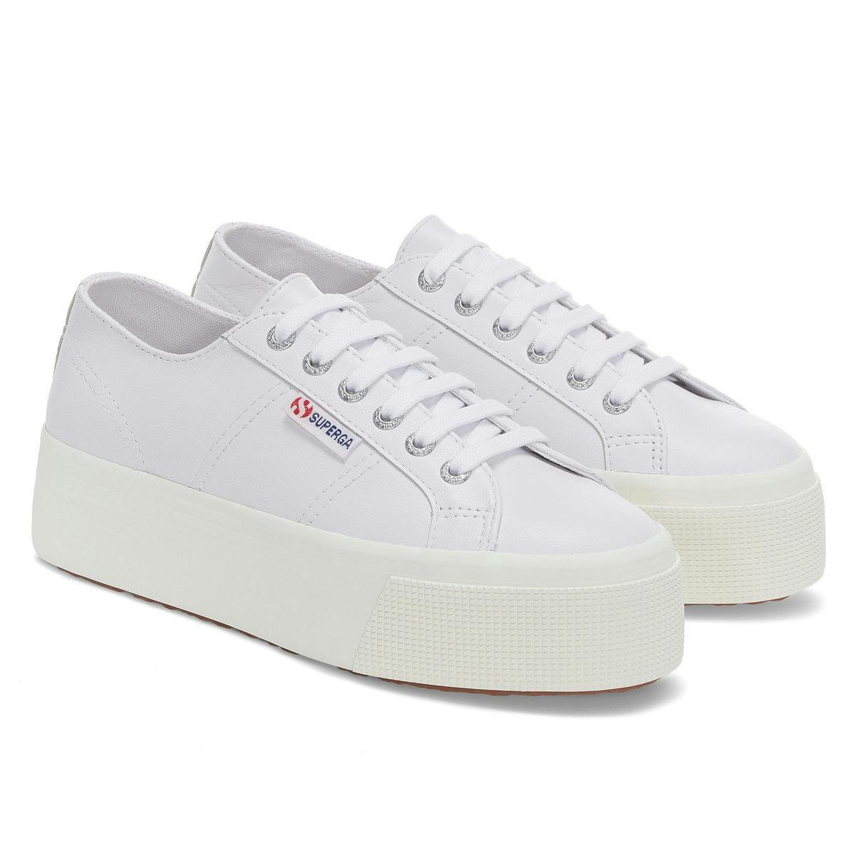 Superga Women's White 2790 Nappa Leather Trainers In | : Size 8 - Image 2