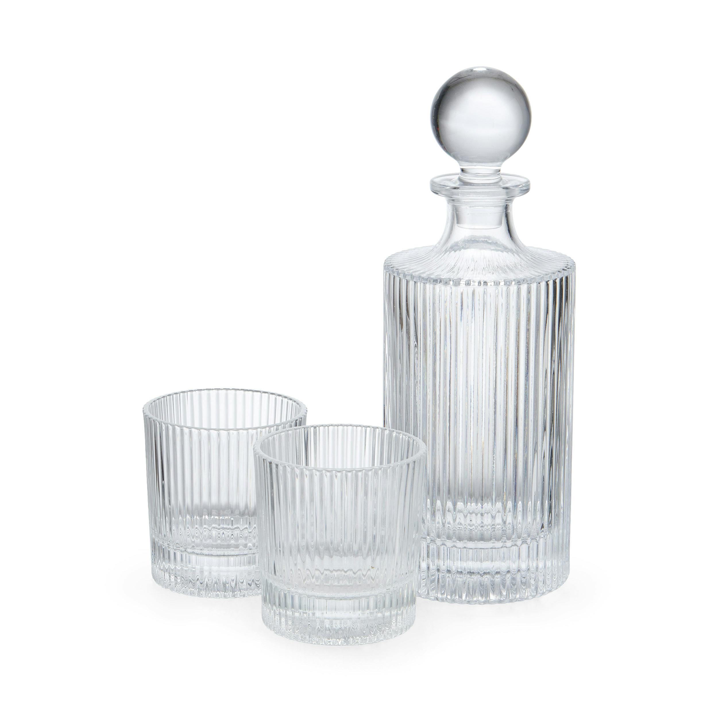 Rackhams Glass Decanter 750Ml With Set Of 2 Tumblers 270Ml - Clear - Glass - Decanter