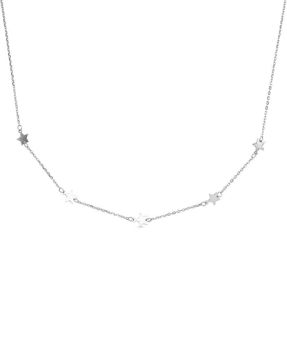 Elk & Bloom Silver Dainty Sterling Star Choker - No Thank You - Standard Length