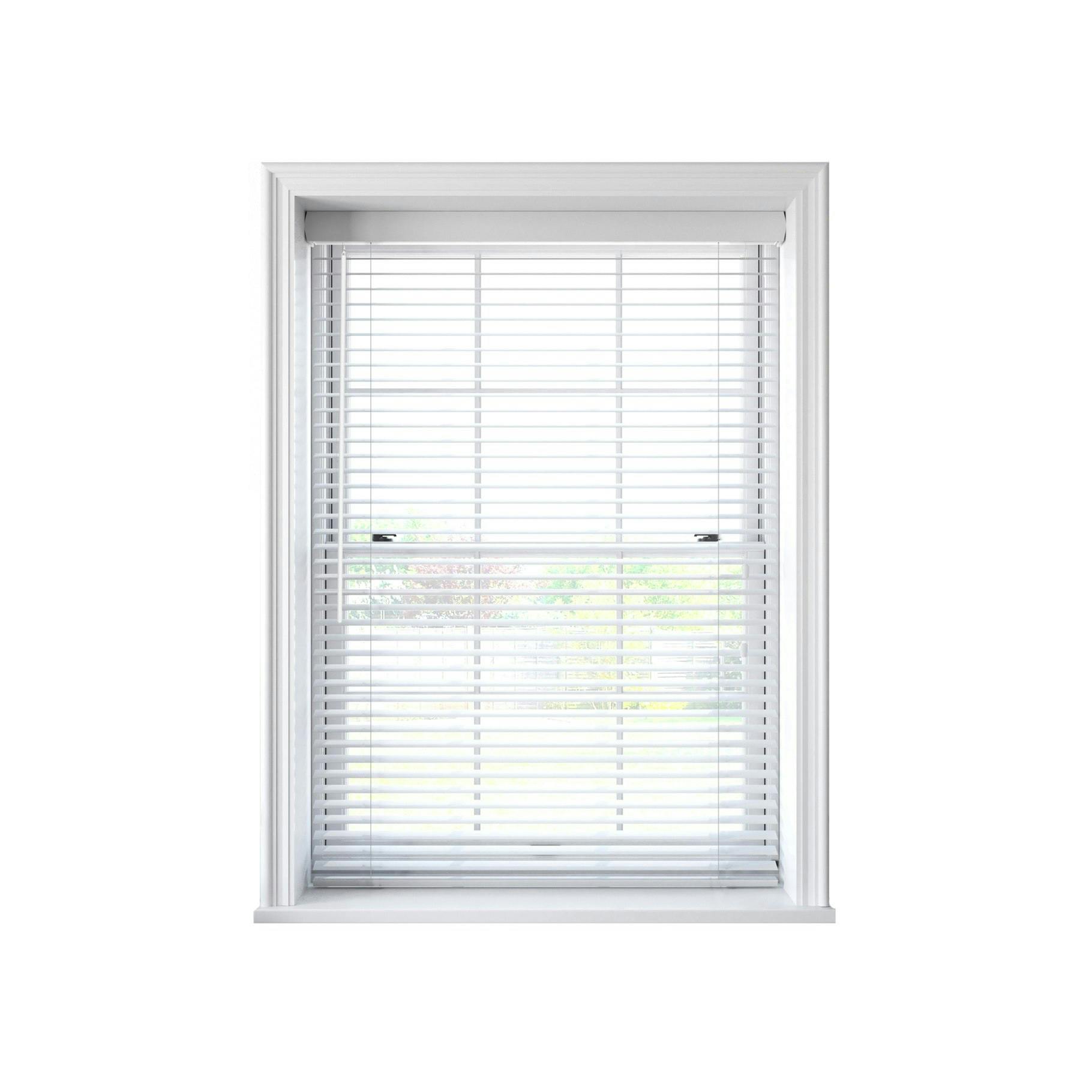 Rackhams White Faux Wood Venetian Blind With Strings - 150Cm With 120Cm Drop