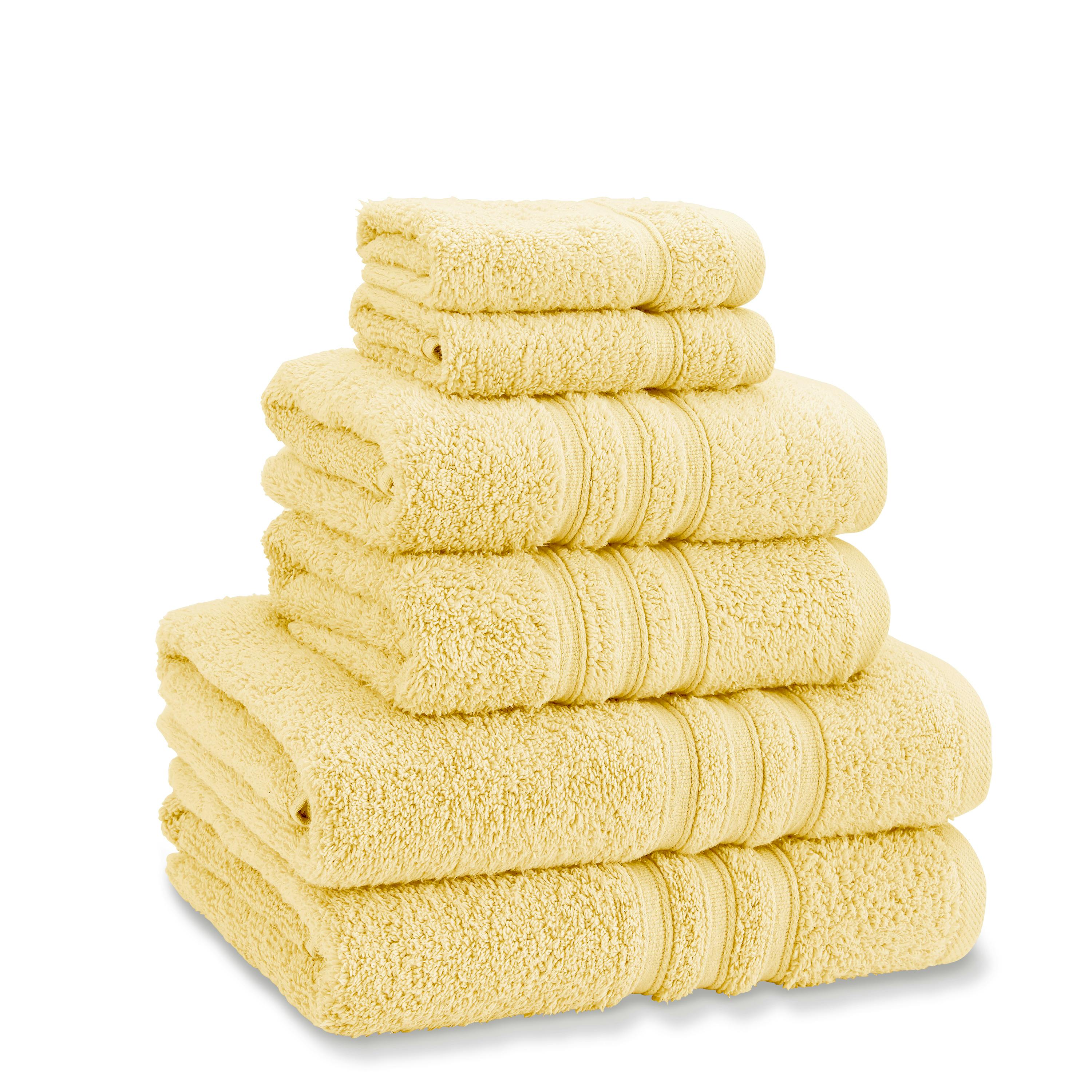 Catherine Lansfield Yellow Zero Twist Cotton 6 Piece Towel Bale Set - 6 Piece Towel Set