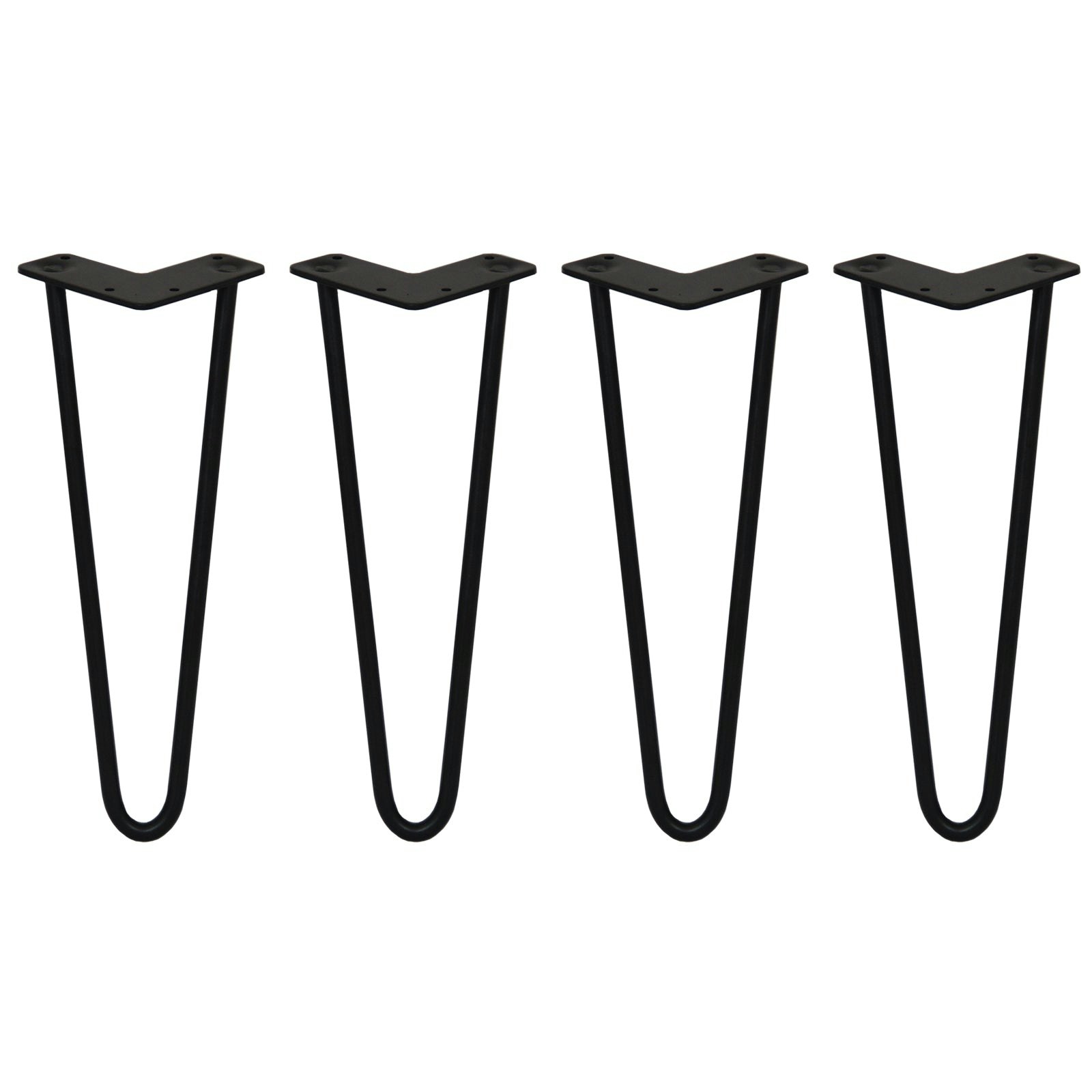 Rackhams Black 4 X 14" Hairpin Legs - 2 Prong - 12Mm