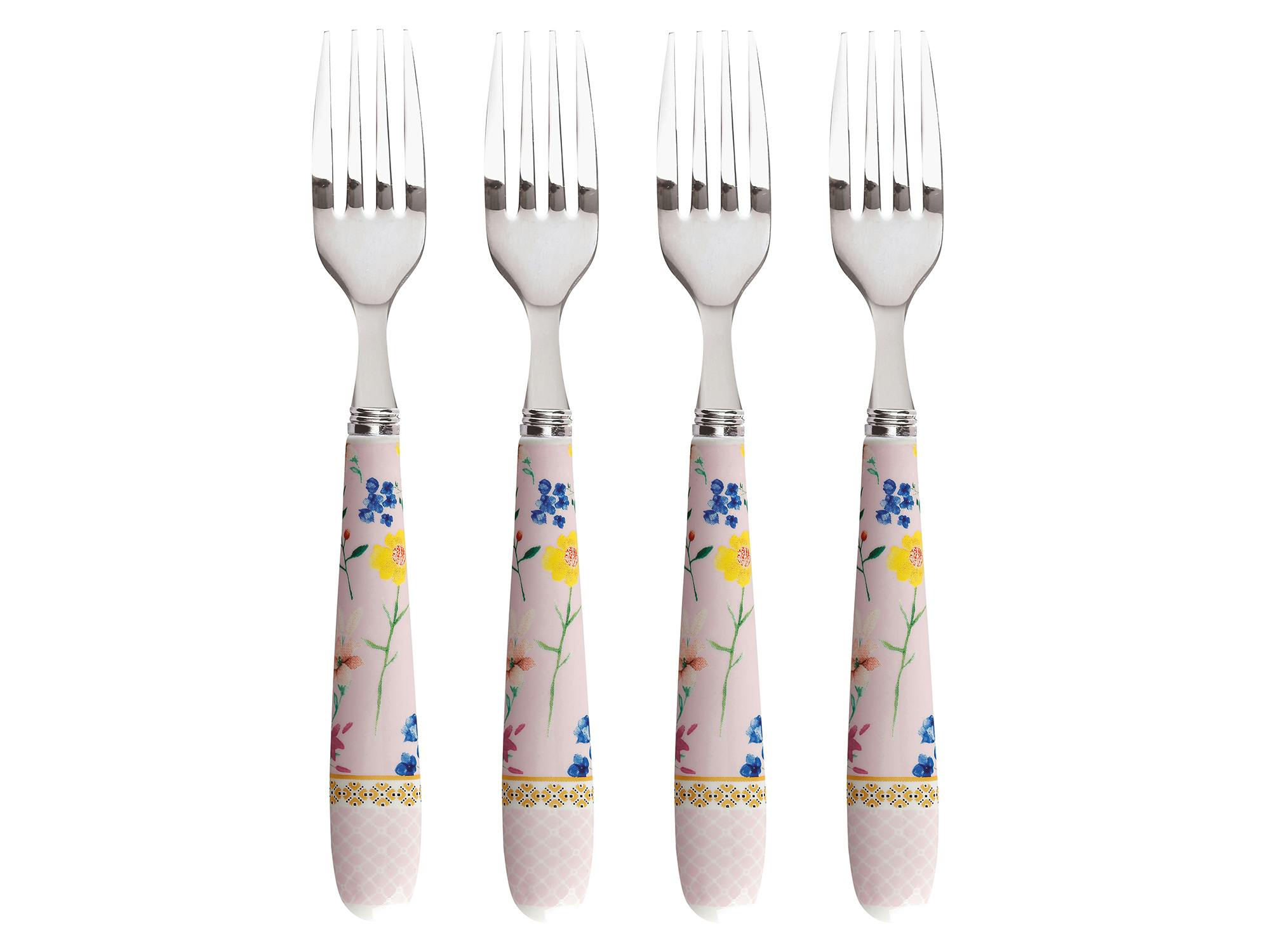 Maxwell & Williams Pink/Red Tea's & C's Contessa Set Of 4 Cake Forks Rose - Image 3