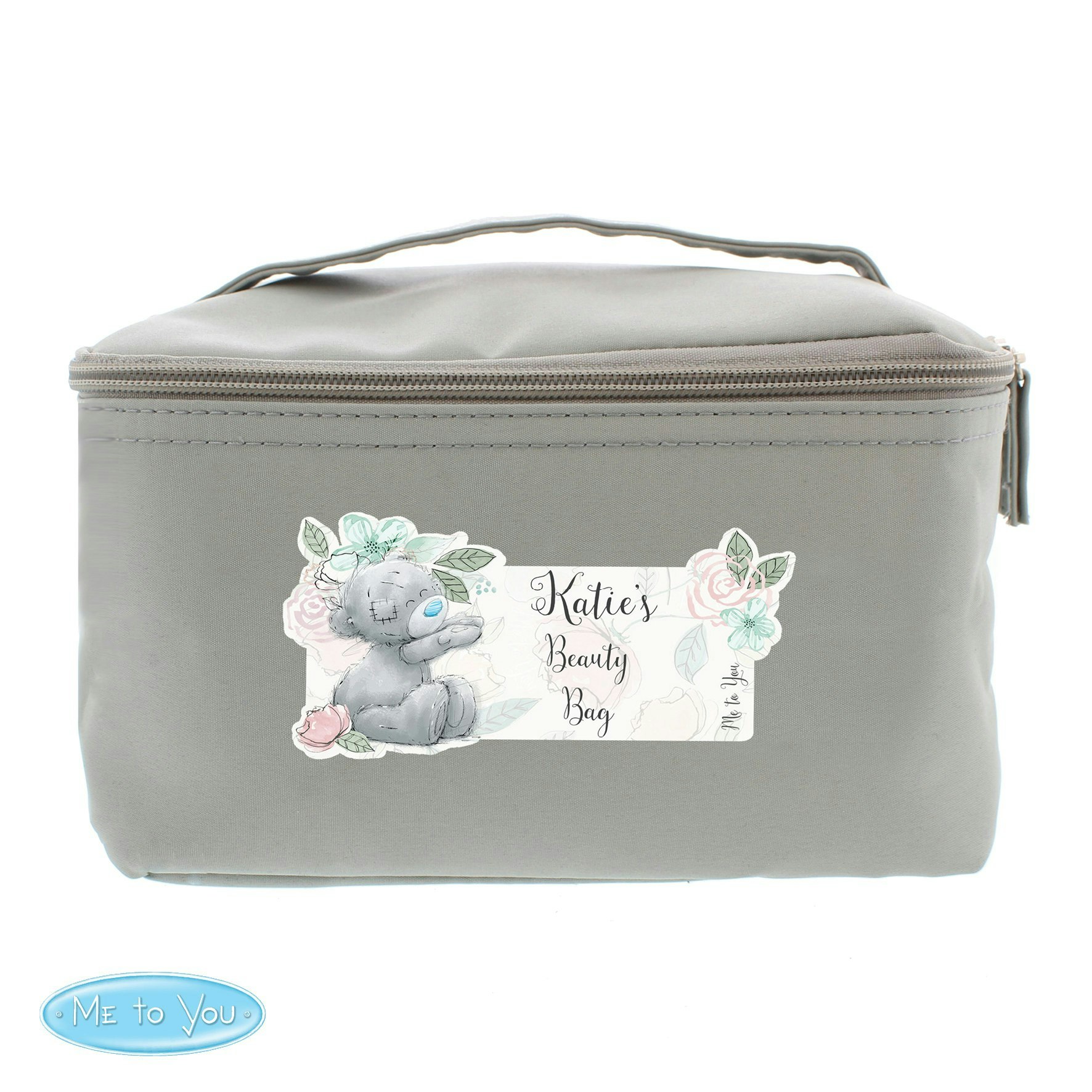 Personalised Memento Company Grey Personalised Me To You Floral Toiletry Bag
