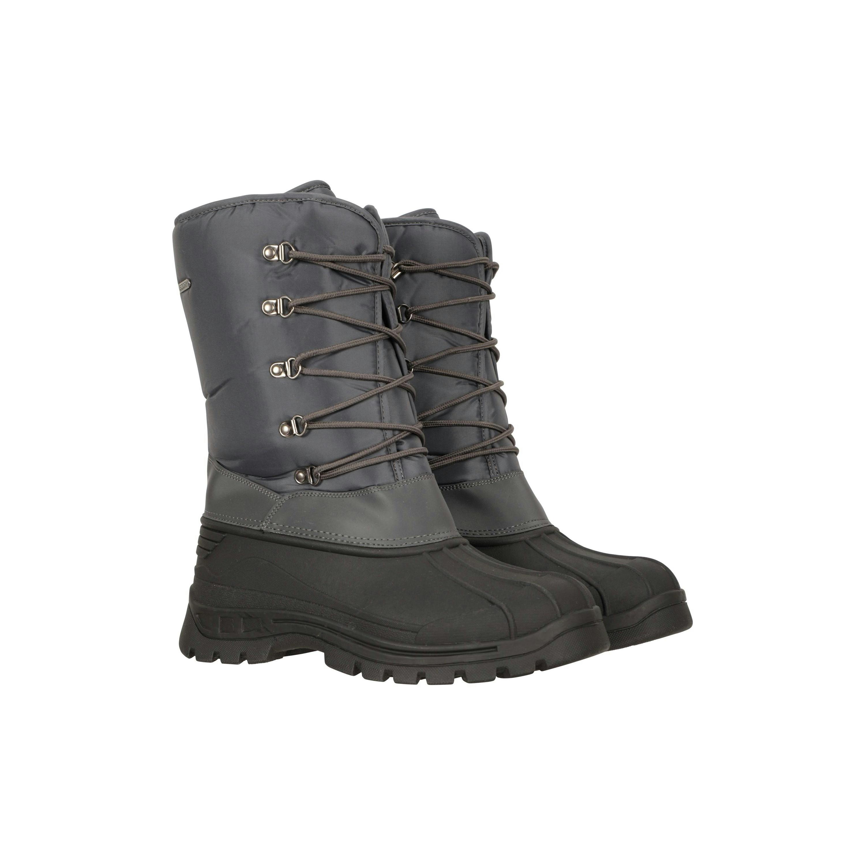 Mountain Warehouse Men's Grey Plough Snow Boots - 9 Uk - 50% Synthetic/50% Textile