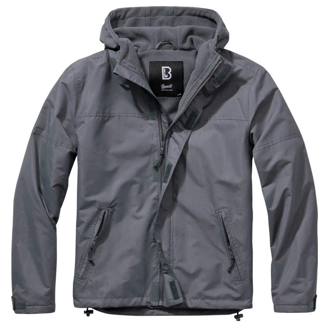 Brandit Grey Windbreaker Zipped Hooded Jacket Military Jacket Camo - 3XL