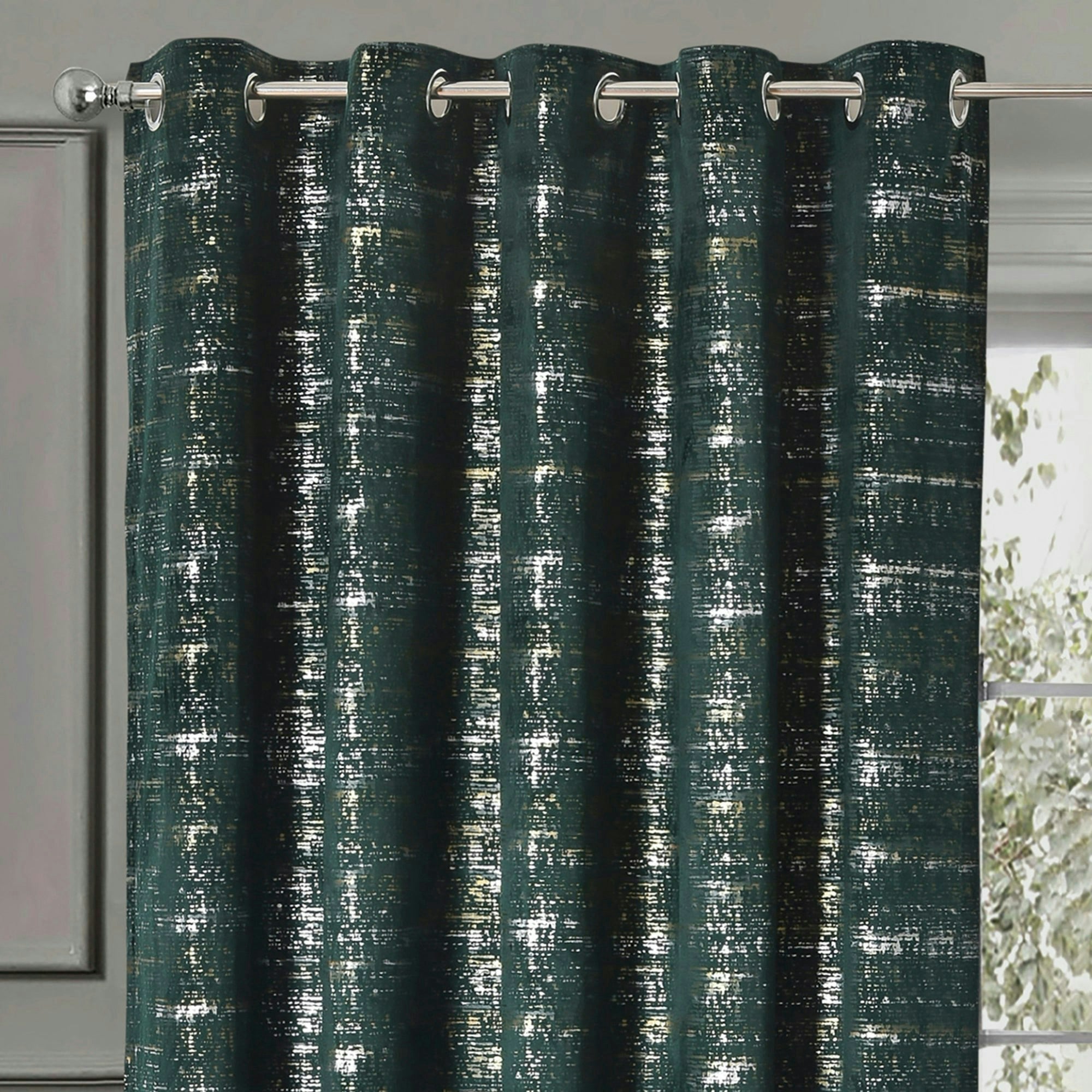 Rackhams Green Warwick Readymade Eyelet Curtains - 168Cm X 183Cm