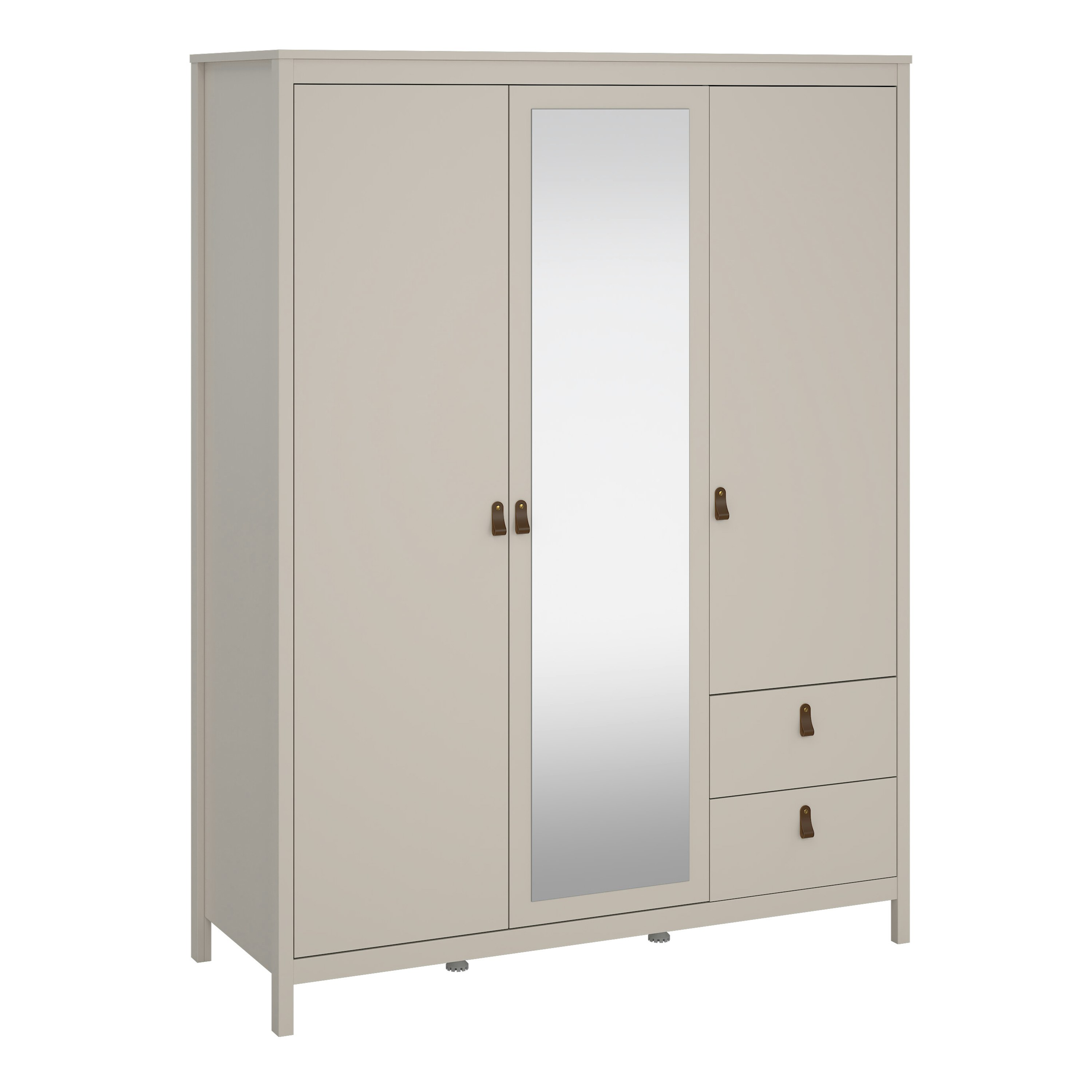 Furniture To Go Beige Barcelona Wardrobe With 2 Doors + 1 Mirror Door + 2 Drawers In Cashmere - Malemine - 1