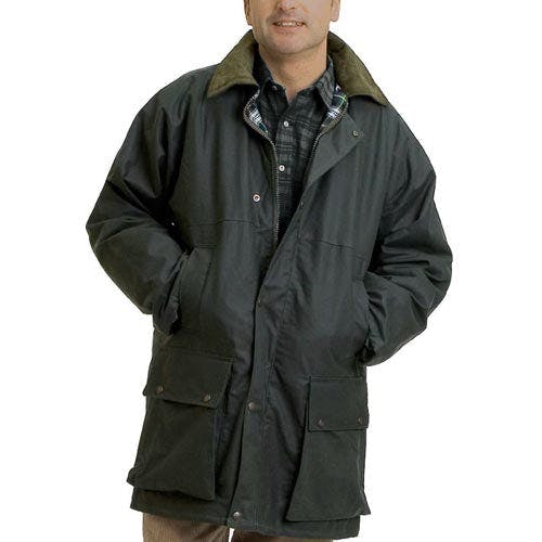 Coolandnew Brown Game Classic Padded Wax Jacket Up To 5XL - Olive - 5XL