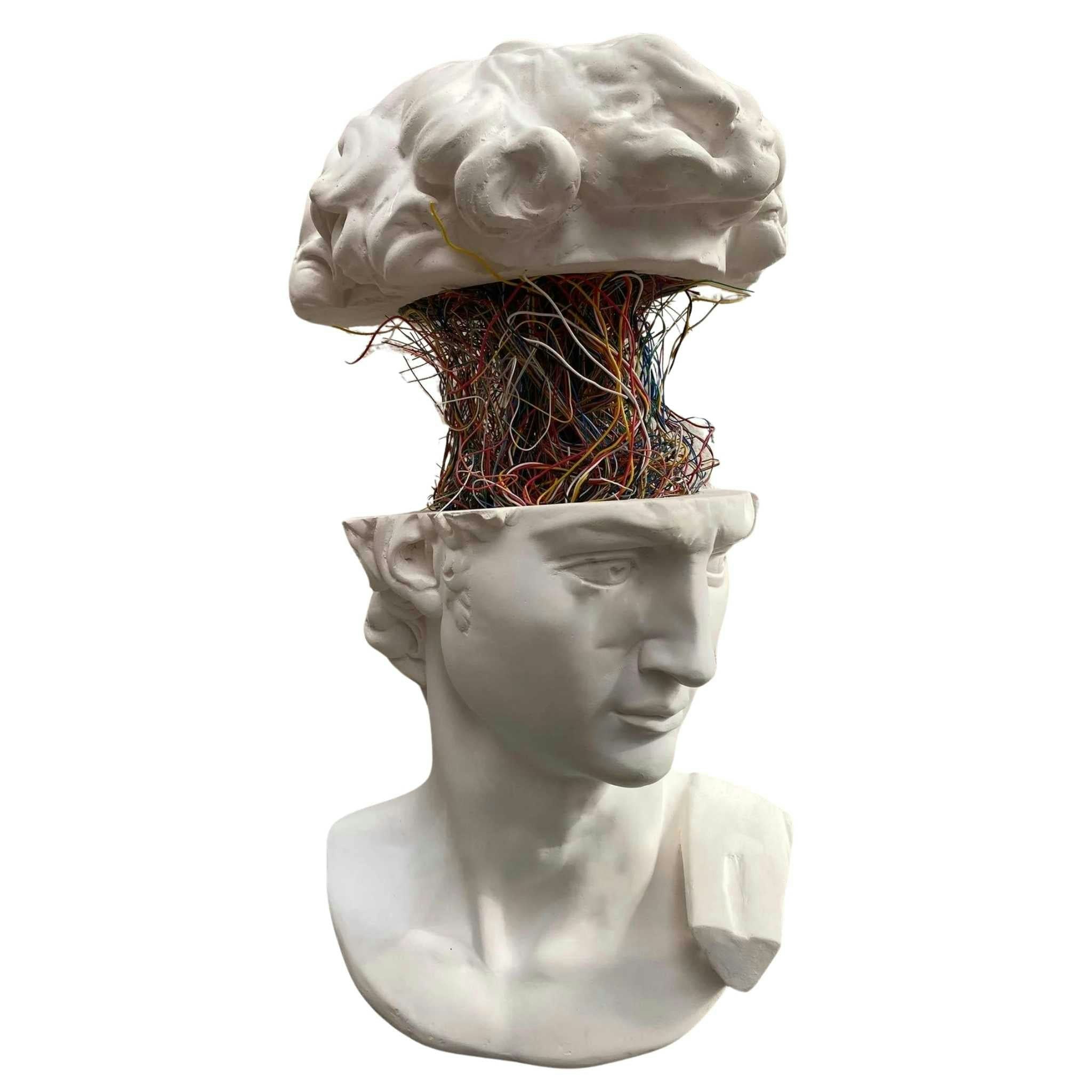 Artchi David Colourful Brain Large - Plaster - 75 X 30 Cm