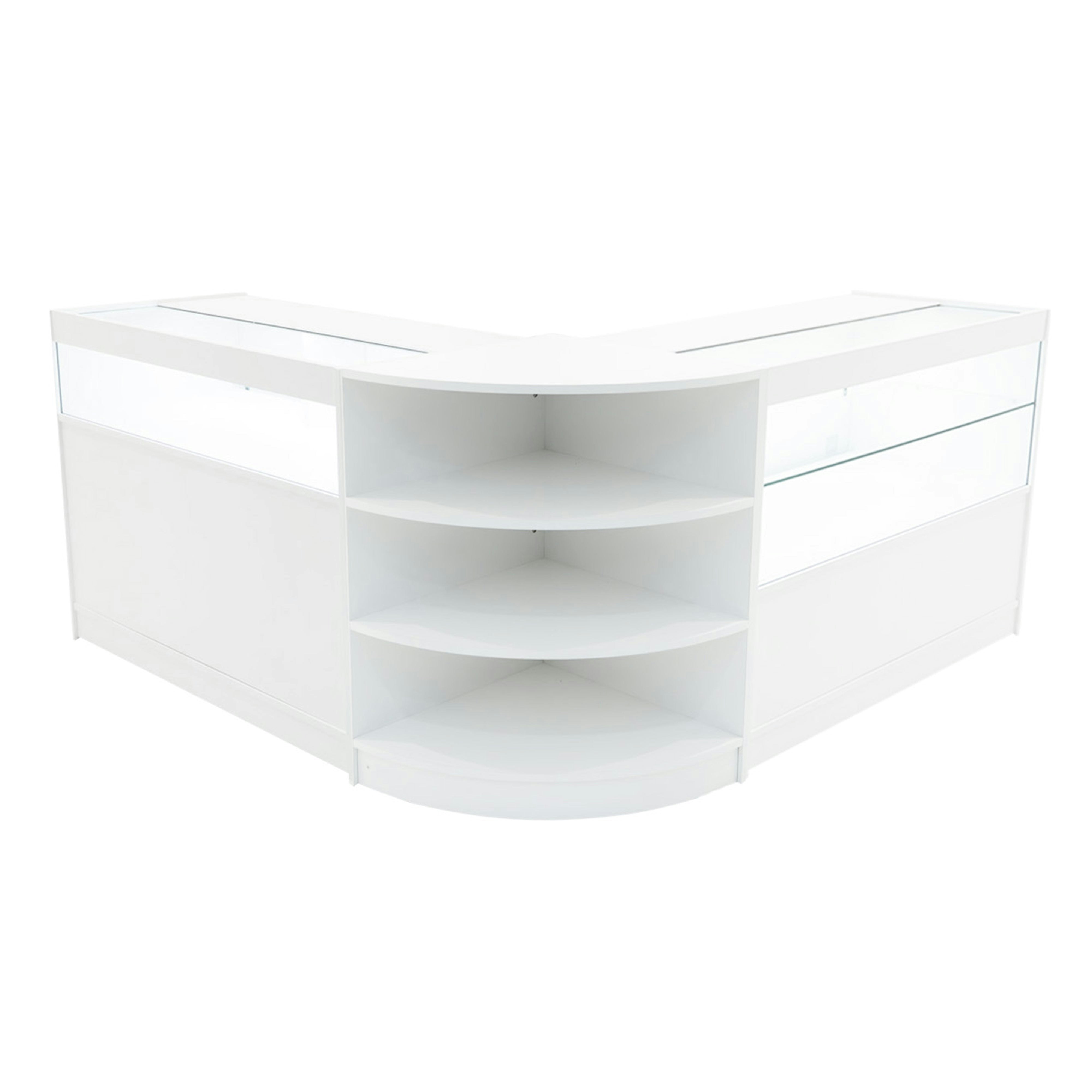 Rackhams White Harmonia Led Shop Counter Set B1200, C1200 & Lm60