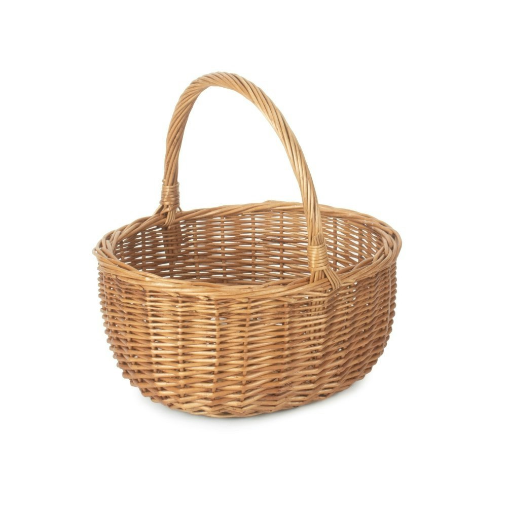 Rackhams Brown Double Steamed Oval Wicker Shopping Basket