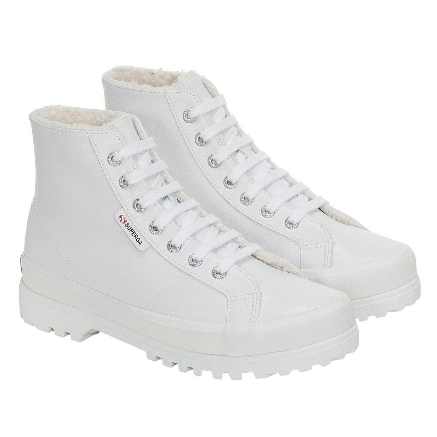 Superga Women's White 2341 Alpina Vegan Leather Trainers - Ice - 5 Uk - Ice - 100% Mixed