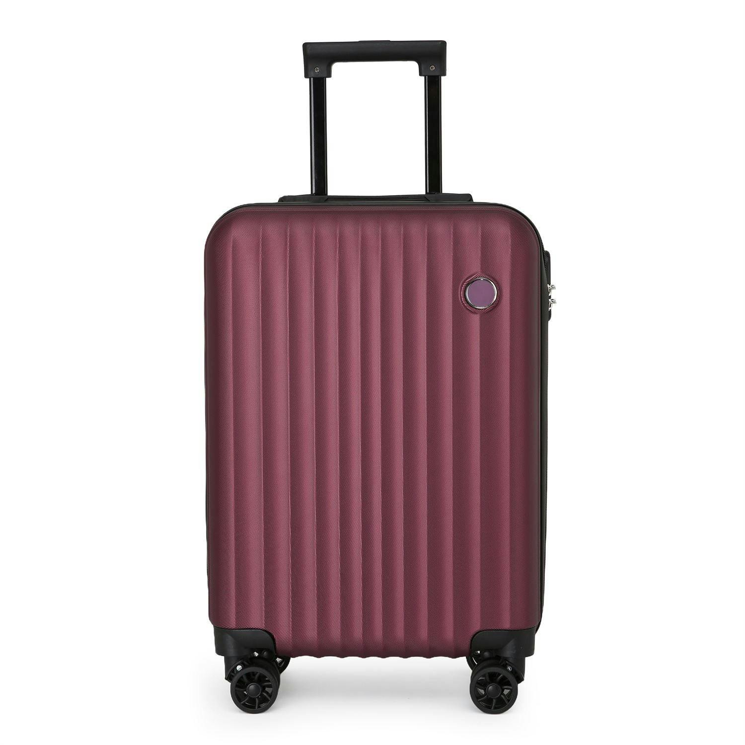Infinity Luggage Burgundy Abs Hard Shell Suitcase Luggage Set Travel Carry On Cabin Bag - Cabin